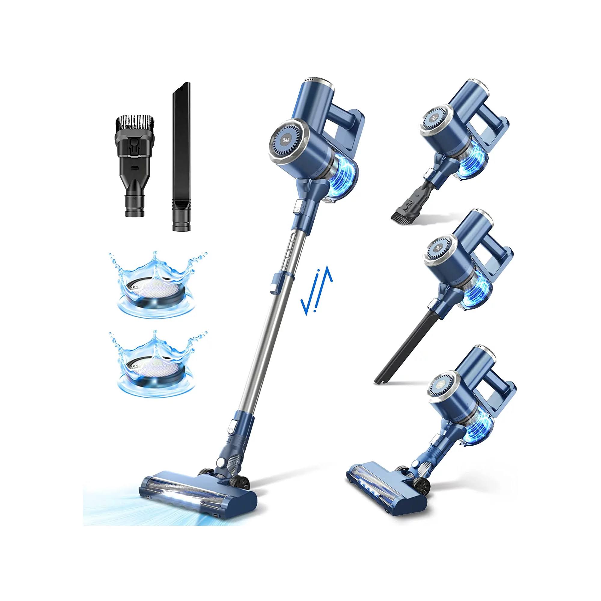 Prettycare W200 Cordless Stick Vacuum Cleaner Lightweight for Carpet Floor Pet Hair