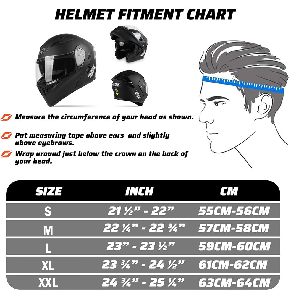 Bluetooth Modular Motorcycle Helmets for Adults Motorbike DOT Approved, Full Face Flip up Anti-Fog Helmet Built-in Dual Speaker with Microphone for Men and Women(XL24.01-24.41 inch/A) - Image 7
