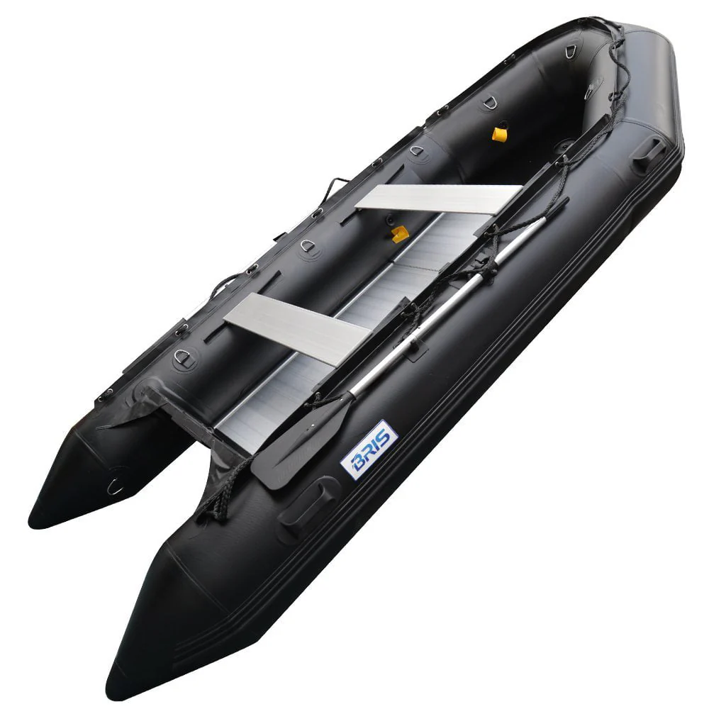 BRIS 12.5ft Inflatable Boat Inflatable Fishing Rescue Dive Boat Dinghy Raft Pontoon Boat