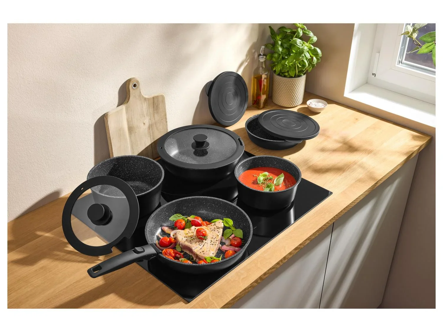 SILVERCREST Batterie de cuisine en fonte d'aluminium