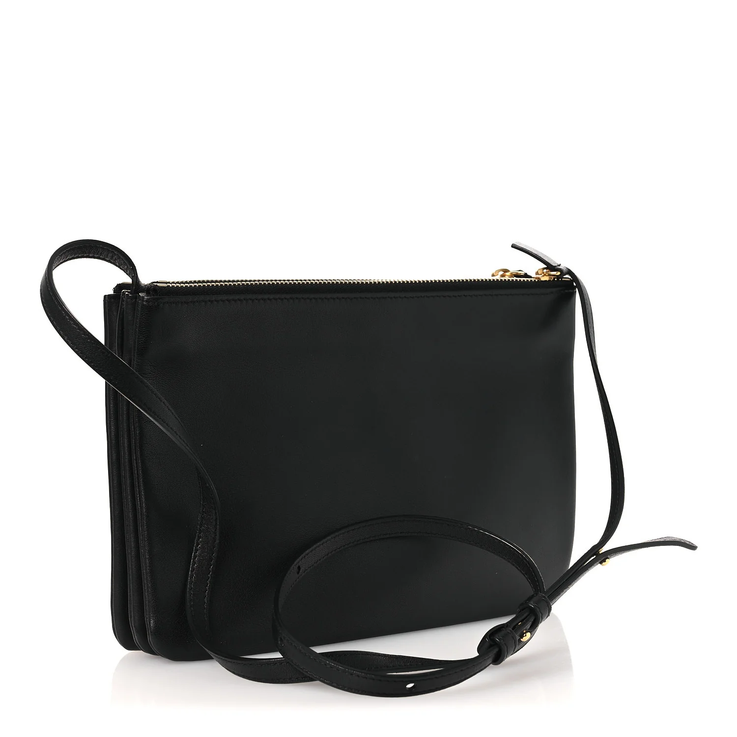 Lambskin Large Trio Crossbody Bag Black