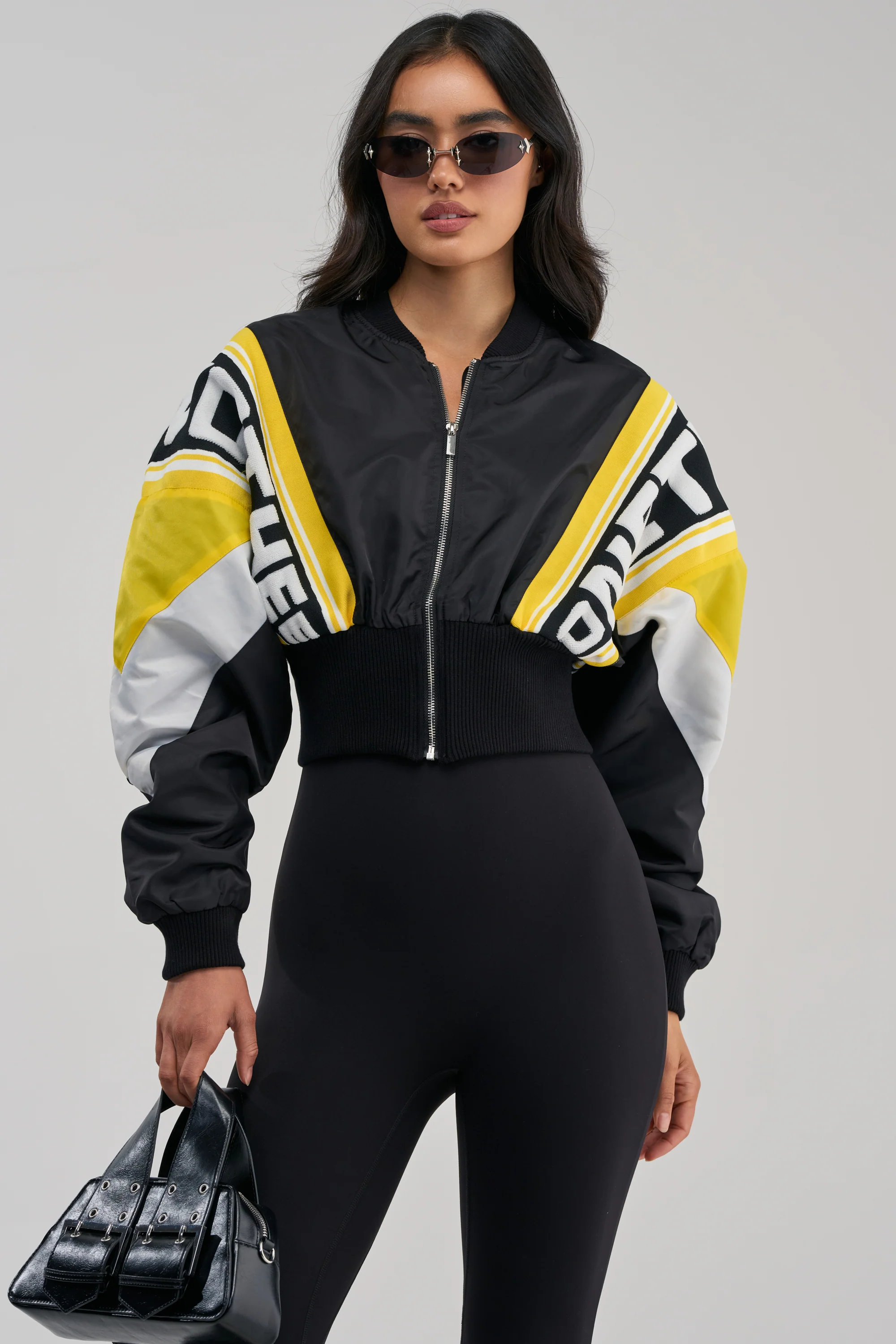 PHOENIX MIXED MEDIA BOMBER IN YELLOW - Akira Store