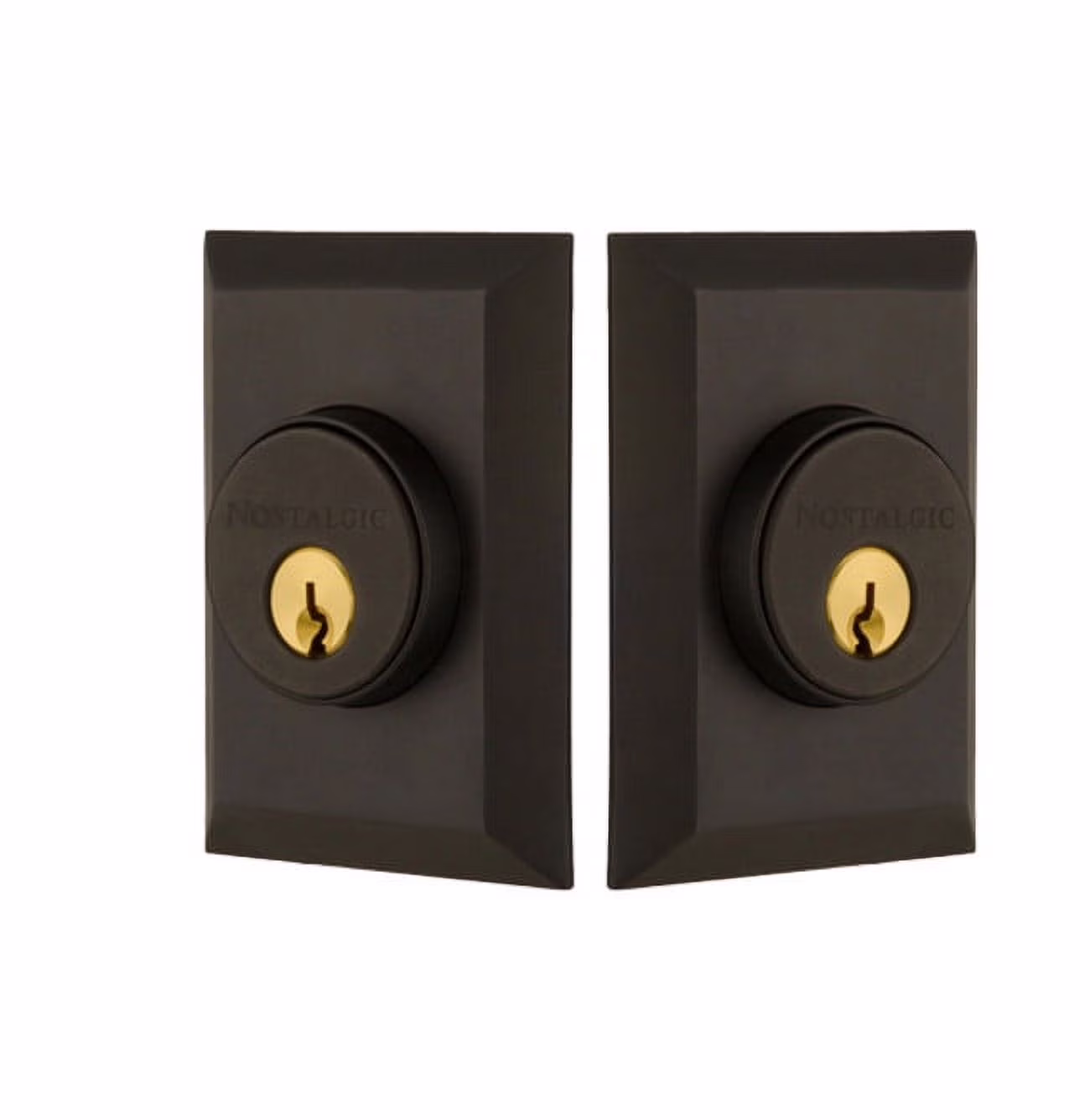 Nostalgic Warehouse Nyknyk_2Cyl_234_Na New York Solid Brass Double Cylinder Deadbolt -(Satin Nickel)