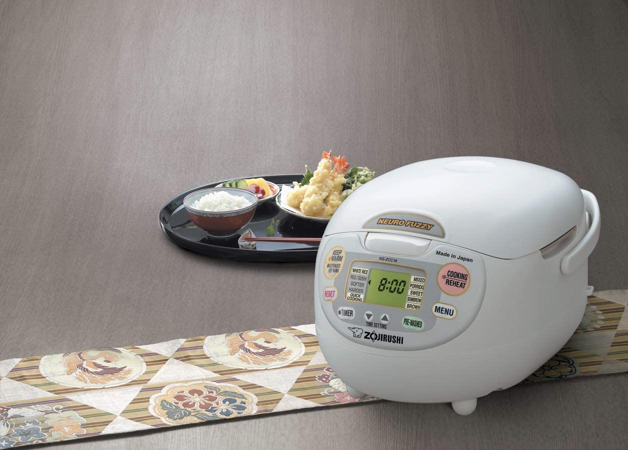 Cuiseur à riz Zojirushi Neuro Fuzzy, fabriqué au Japon, 5,5 tasses, blanc premium