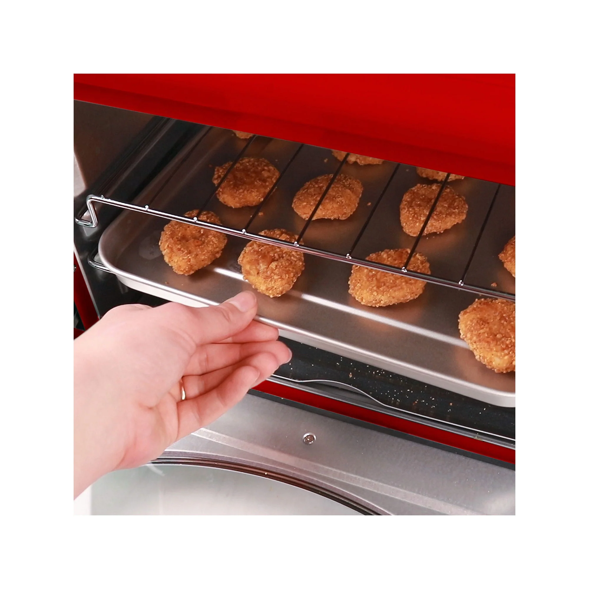 Nostalgia Rtov2russian River Large - Capacity 0.7 - Cu. Ft. Capacity Multi - Functioning Retro Convection Toaster Oven, Retro Red