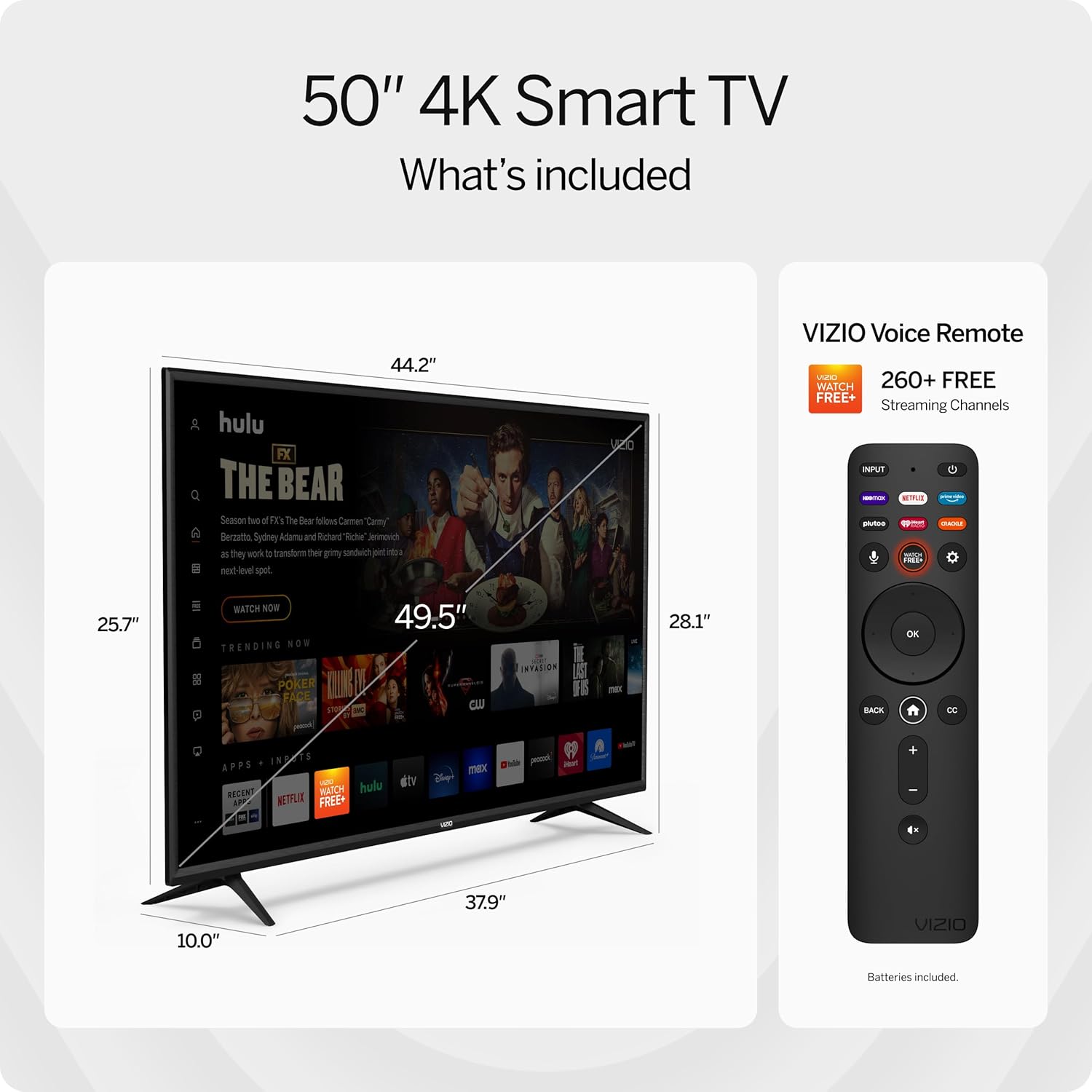 VIZIO 50-Inch V-Series 4K UHD LED Smart TV with Voice Remote  Dolby Vision  HDR10+  Alexa Compatibility  2022 Model