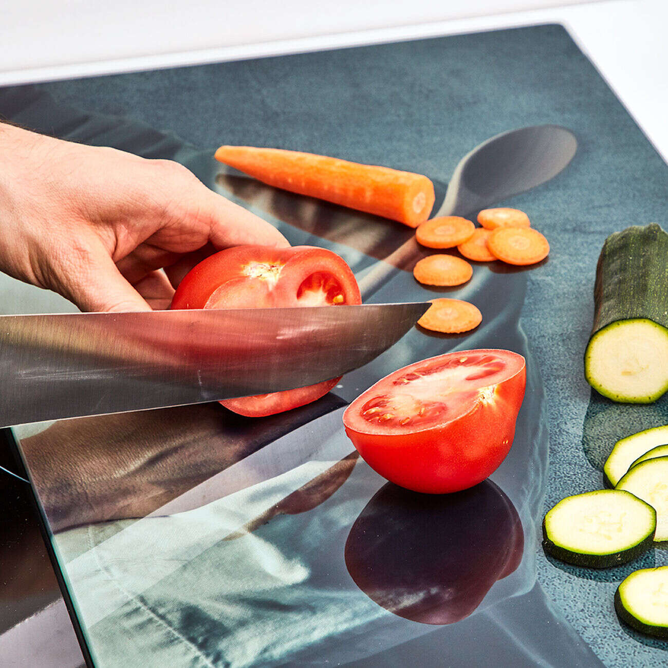 Planche à découper cache plaque design chef x2