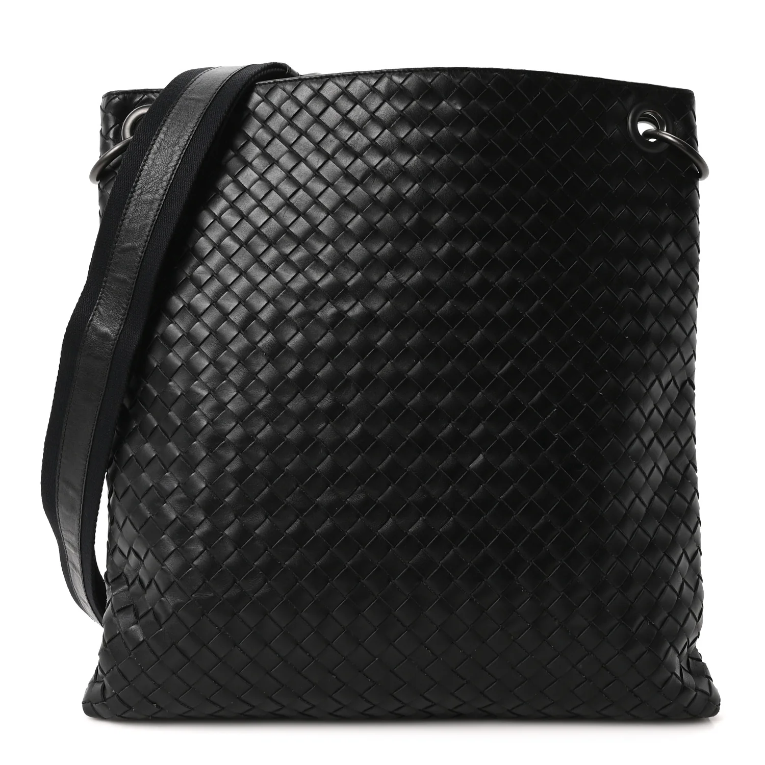 Nappa Intrecciato VN Crossbody Messenger Bag Black