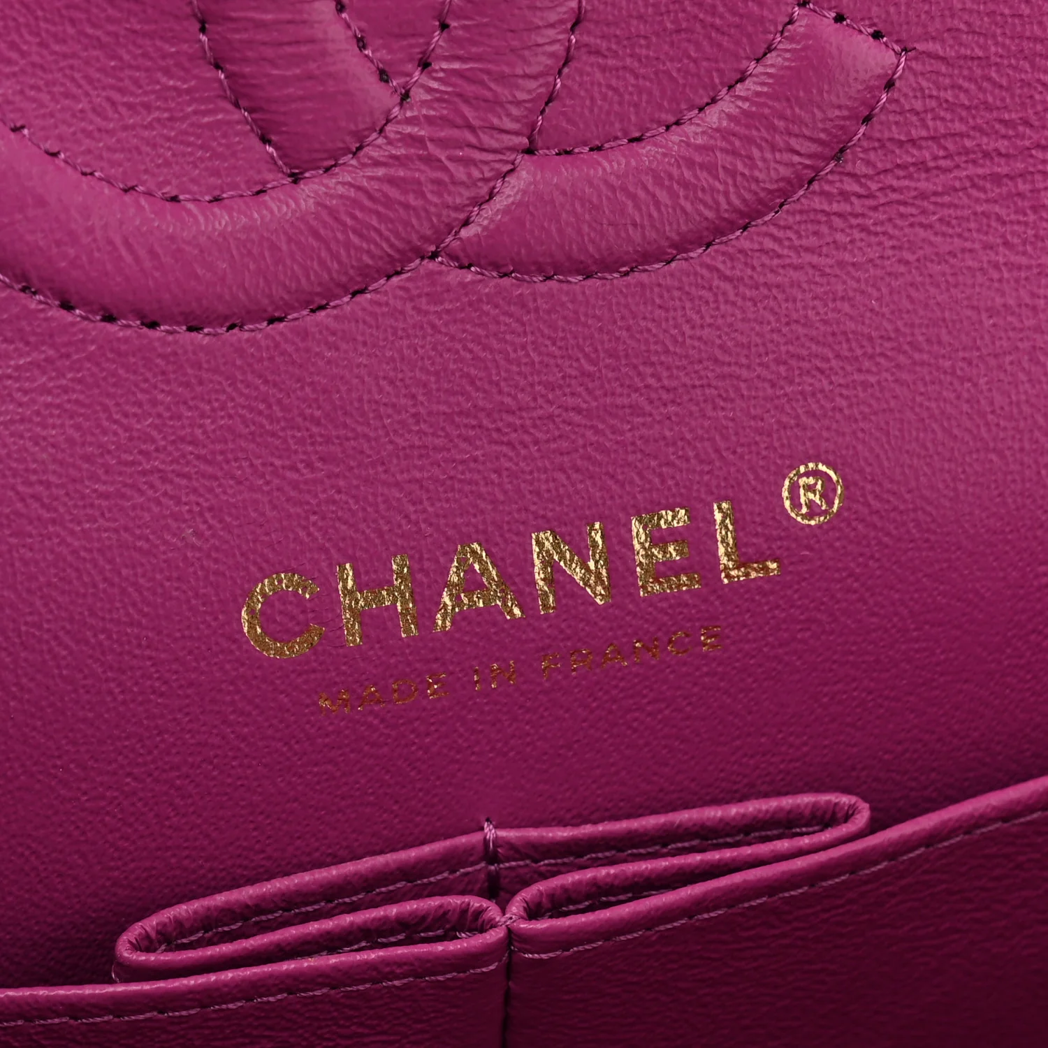 Lambskin Quilted Small Double Flap Purple