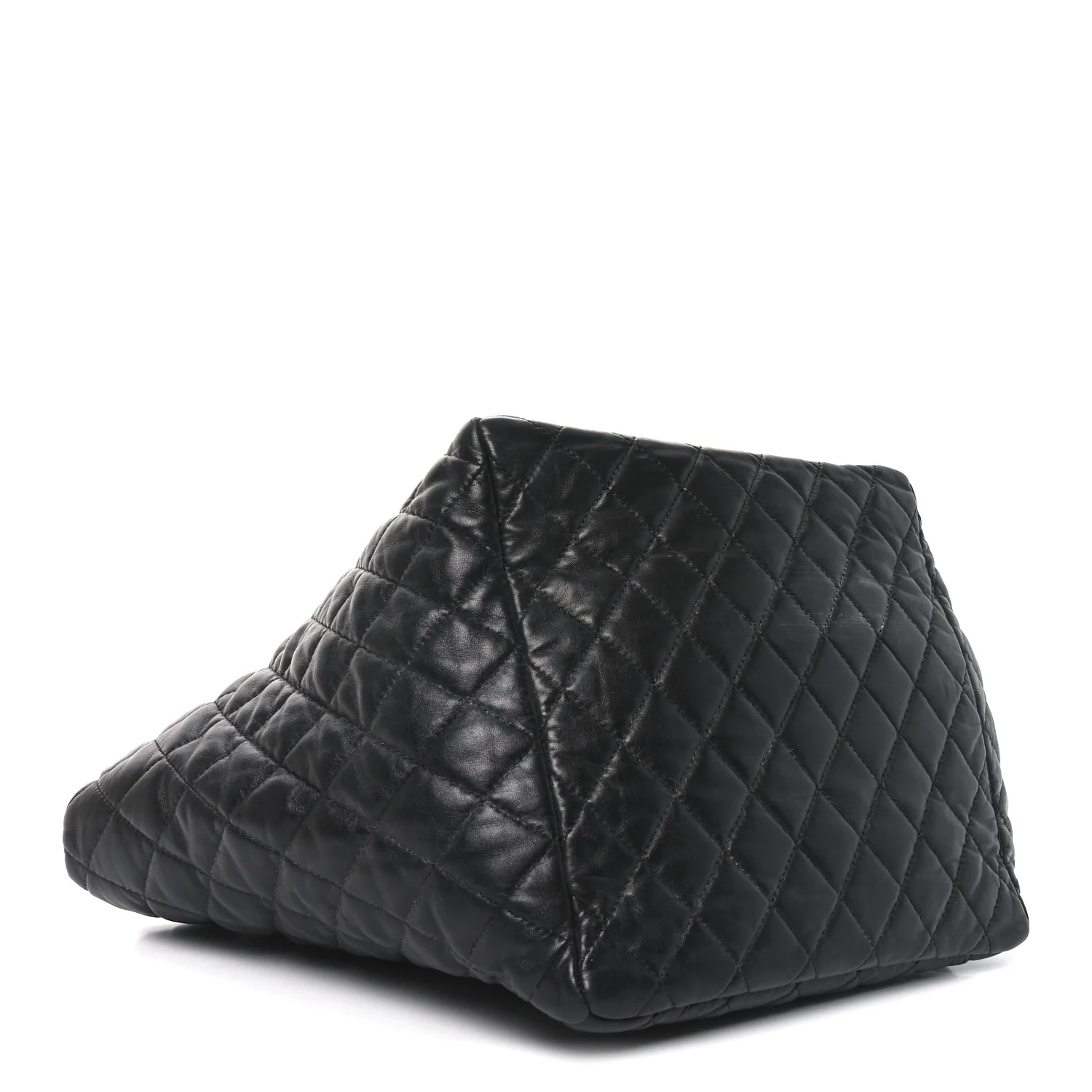 Lambskin Quilted Week End on Mars Tote Black