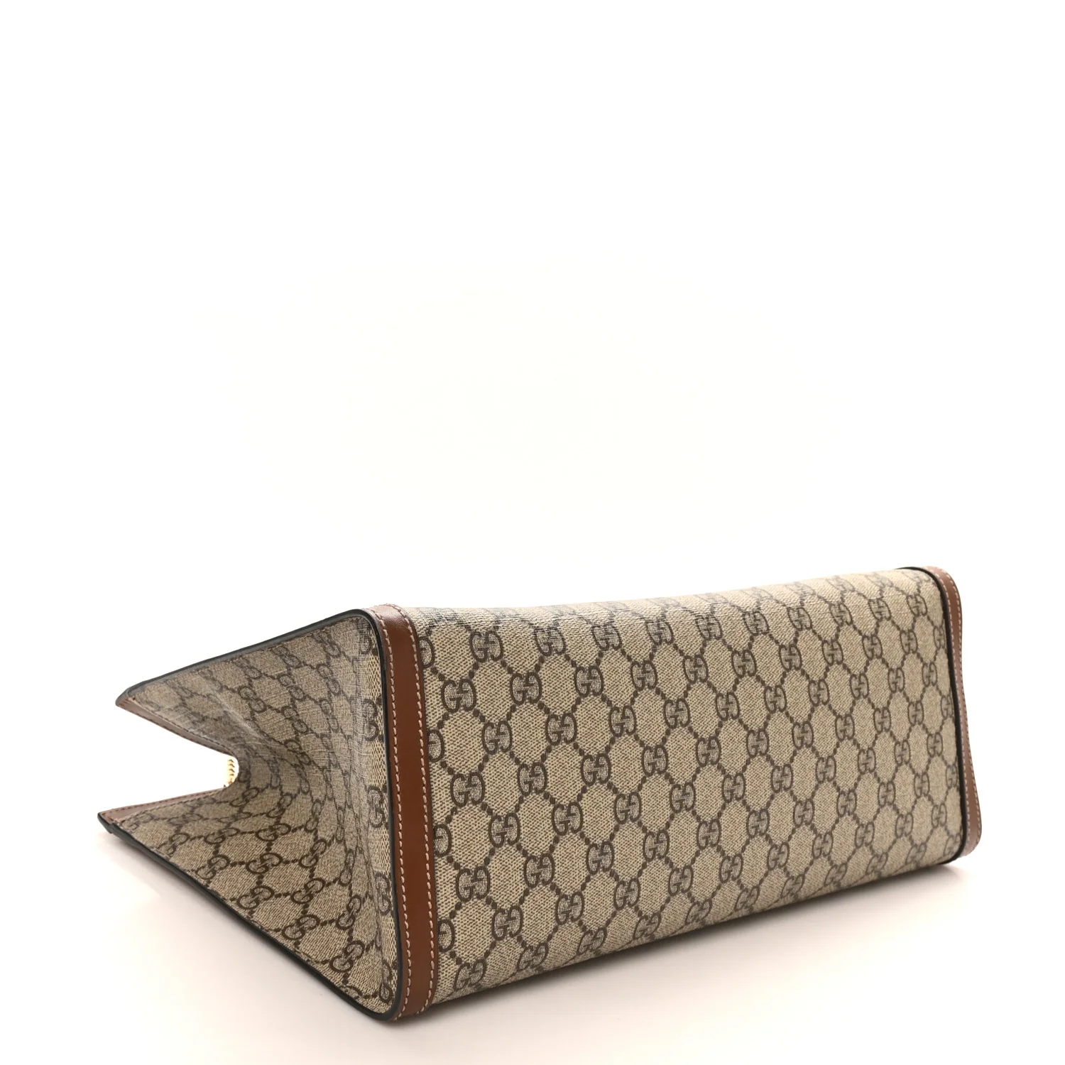 GG Supreme Monogram Medium Padlock Tote Beige Cuir