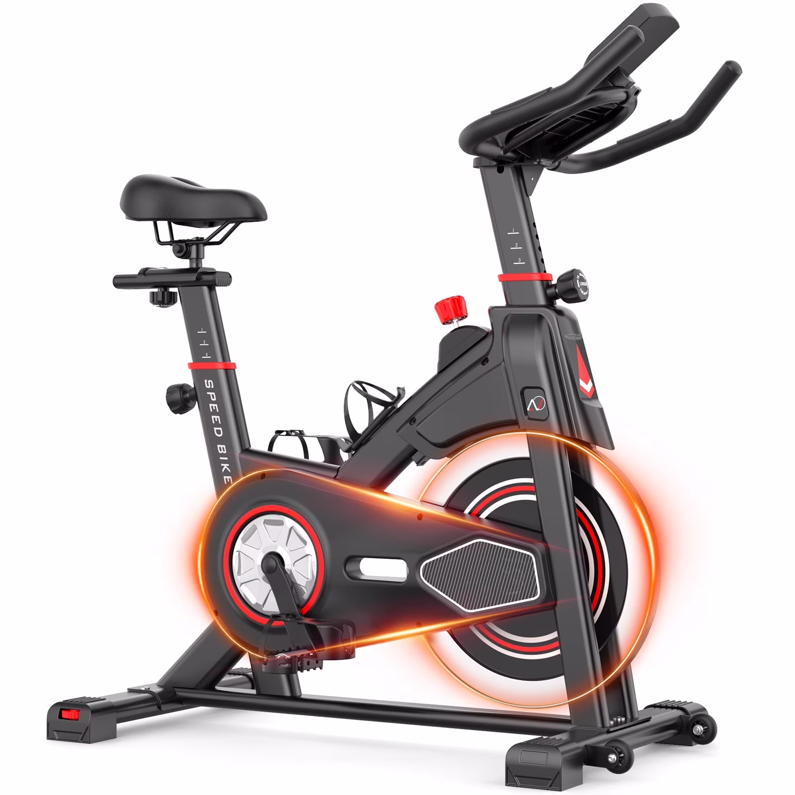 Exercise Bike Indoor Stationary Cycling Bike with 300lbs Weight Capacity,100% Resistance Adjustment Range, Heavy Flywheel, Comfortable Seat Cushion LCD Monitor(5997-R)