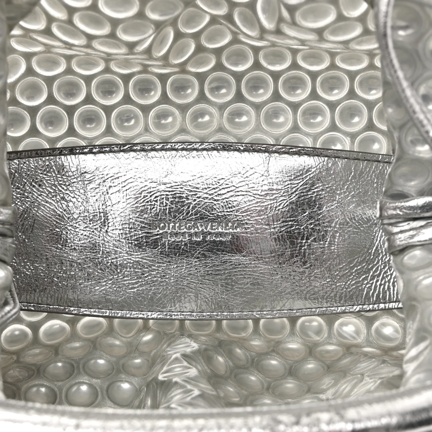 Metallic Fabric Bubble Wrap The Mini Pouch Silver