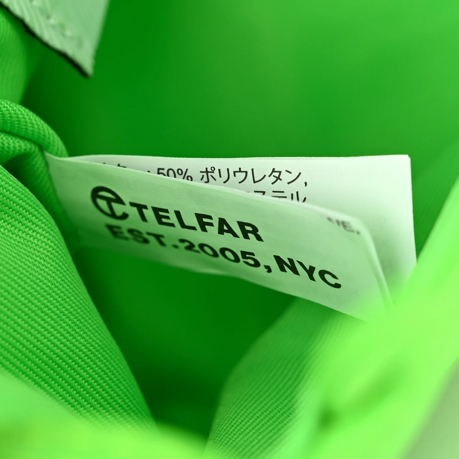Vegan Leather Small Shopping Bag Highlighter Green