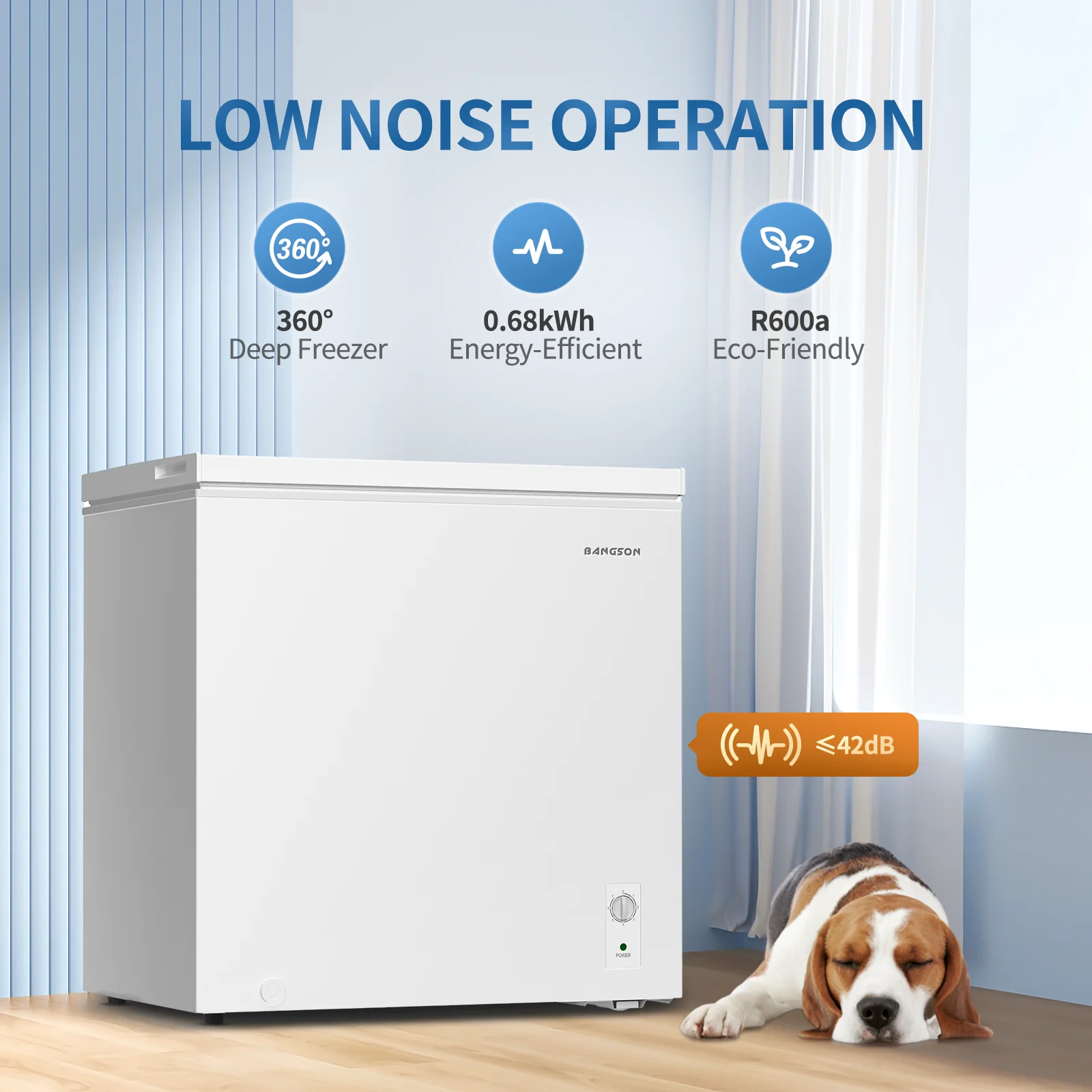 7.0 Cu.Ft Chest Freezer, Deep Freezer with Adjustable Thermostat, Top Open Door Freezer with Removable Basket, Quiet Operation, Ideal for Kitchen/Apartment/Office - Image 4