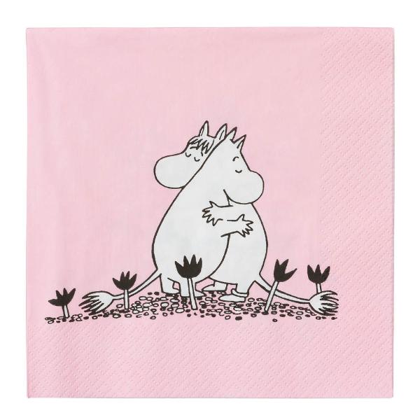 Servietter Kjærlighet 33x33 cm rosa