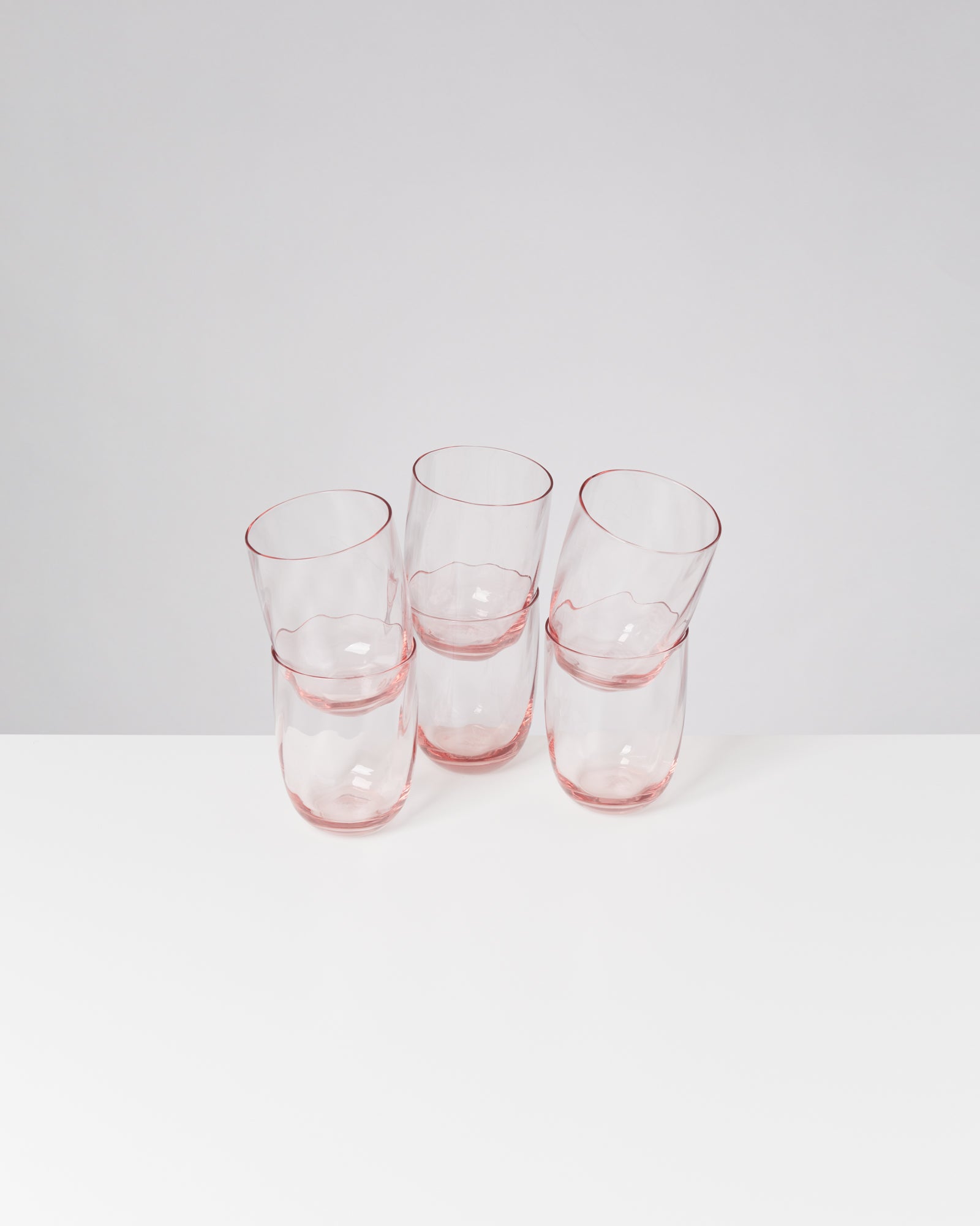 CALMA - LARGE GLASS SWIRL ROSÉ SET OF 6