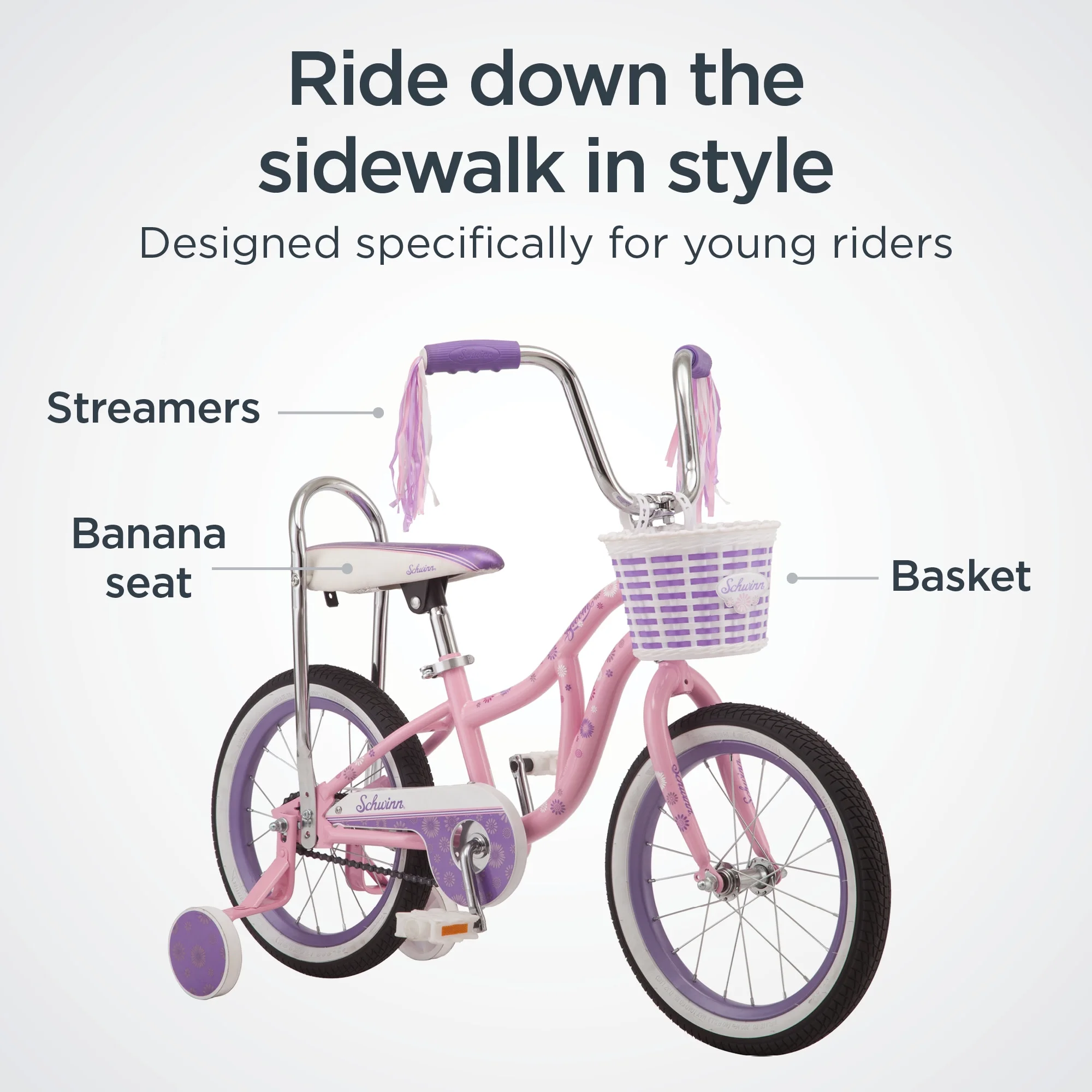 Schwinn Bloom 16 - In. Kid'S Bike with Training Wheels, Pink Child Bicycle