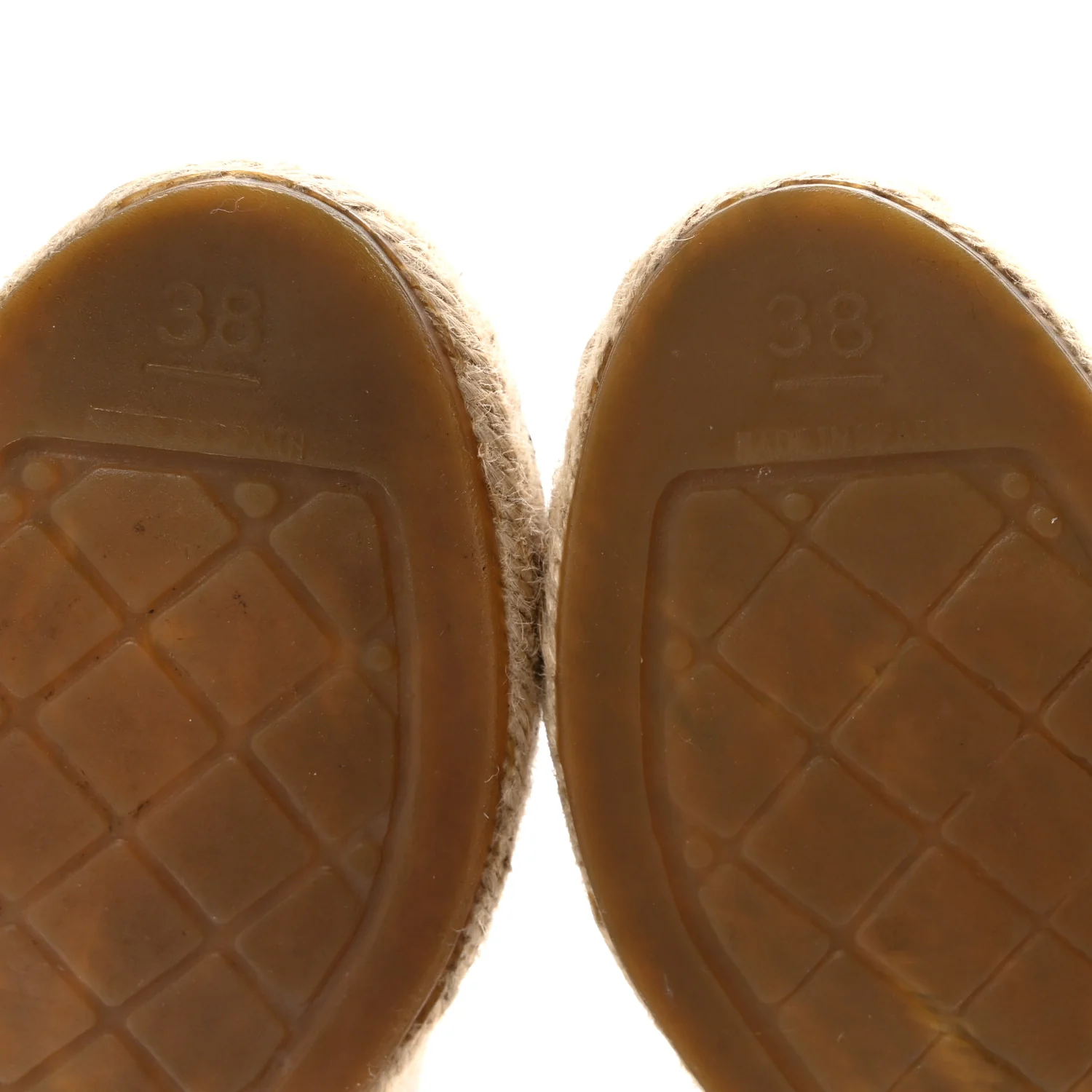 Lambskin CC Espadrilles 38 Beige Black