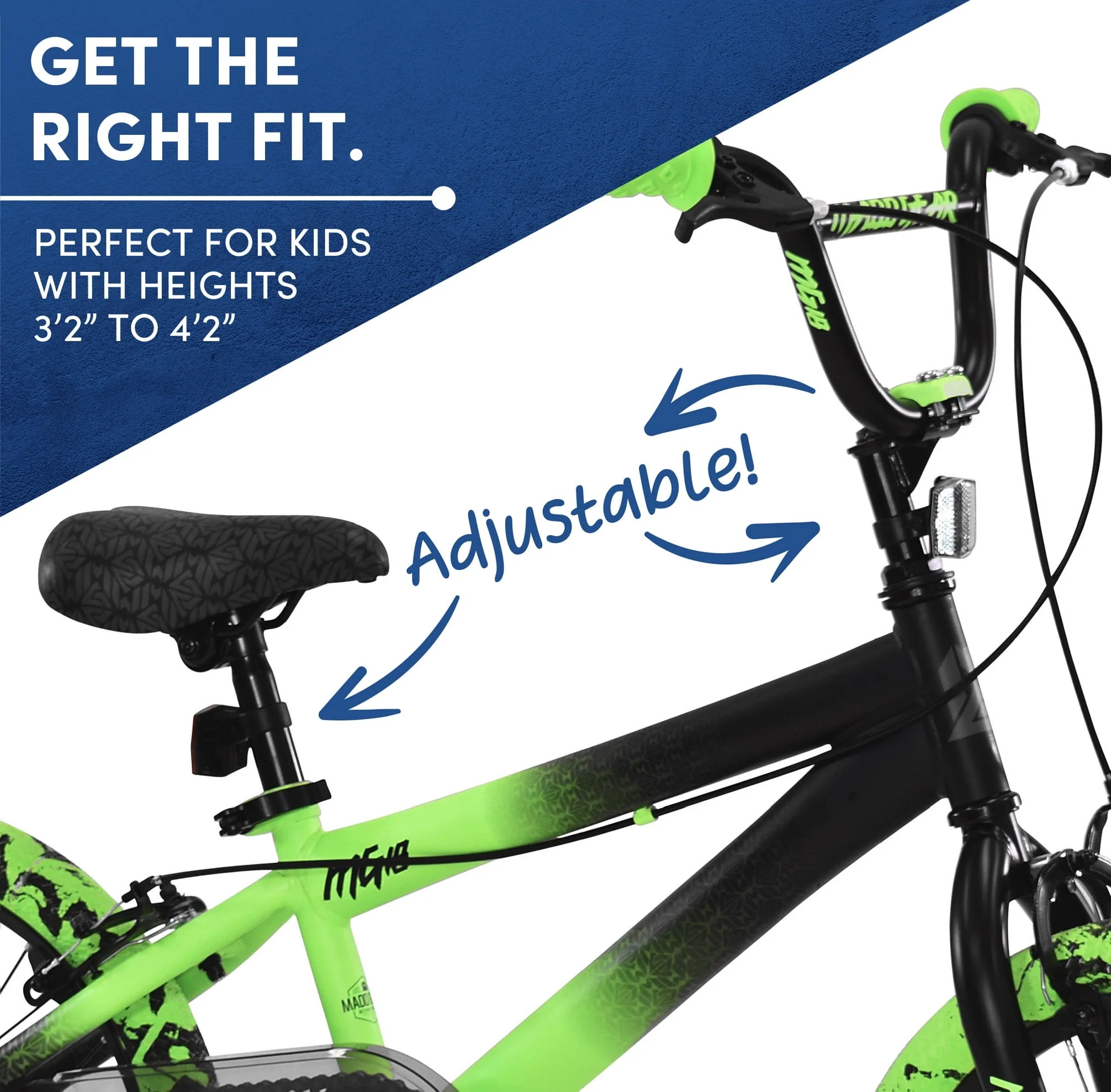 18" MG18 BMX Boy's Child Bike, Black and Green Image 3