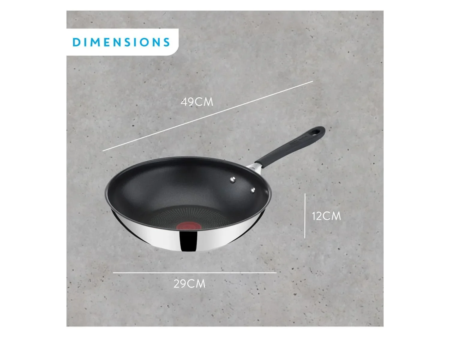 Jamie Oliver by Tefal Wok en acier inoxydable Quick & Easy,  28 cm