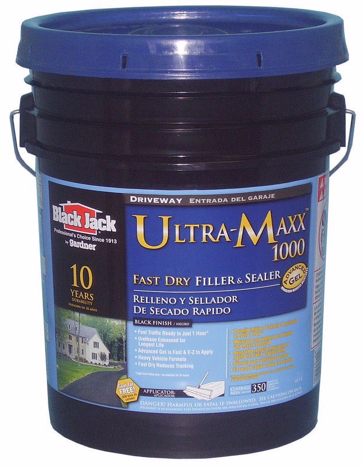 Black Jack 6455 - 9 - 30 Drive - Maxx 1000 Premium Filler and Sealer, Liquid, Black, 4.75 Gal Pack
