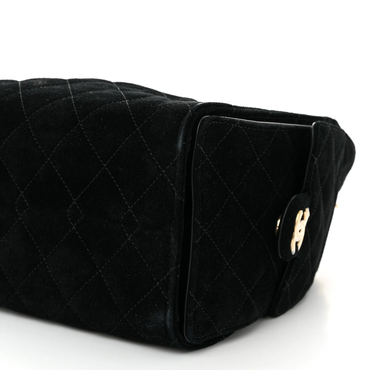 Suede Quilted Small Chanel 25 Handbag Black