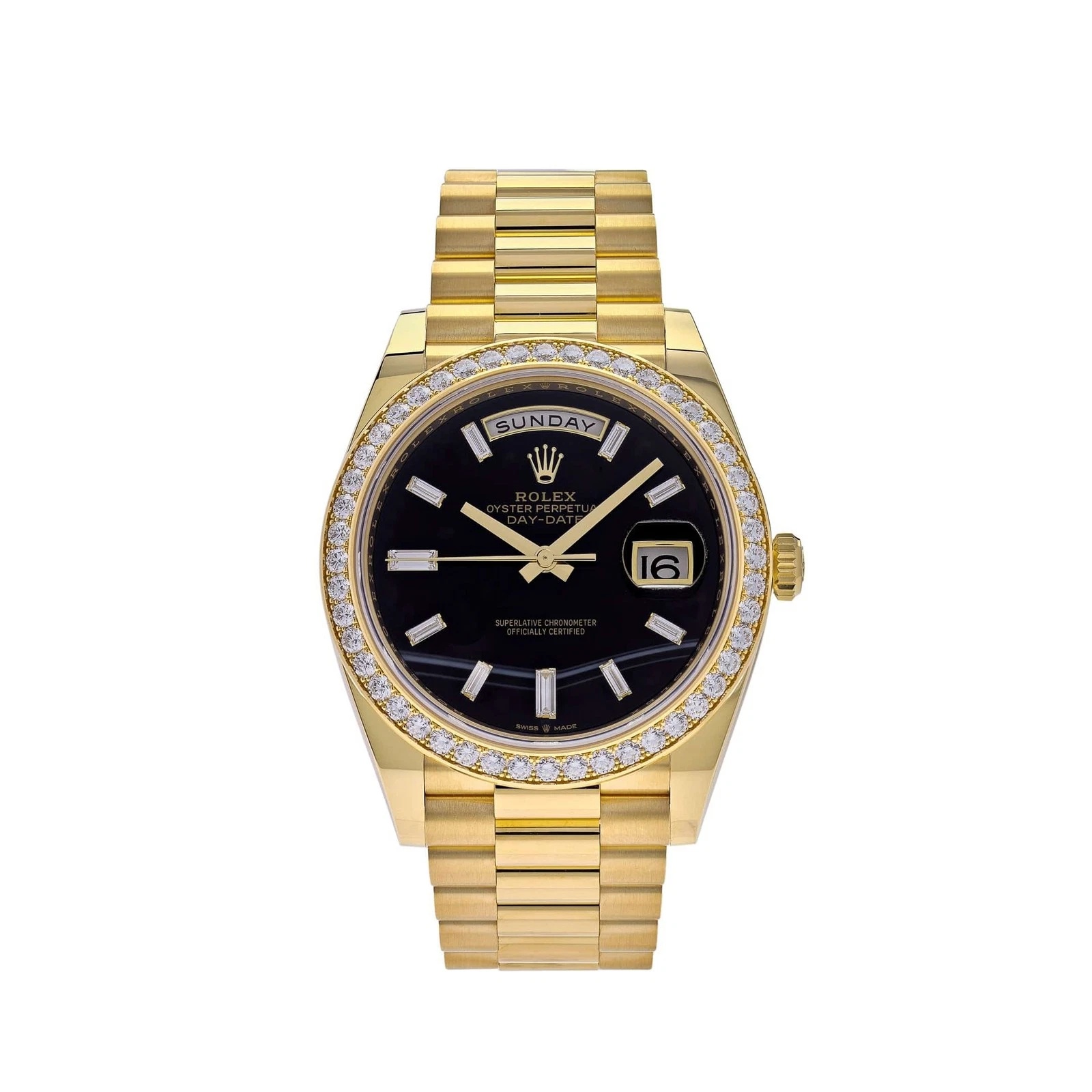 [Super Clone]RLX Day-Date 40mm Black Onyx Dial 228348RBR-0039