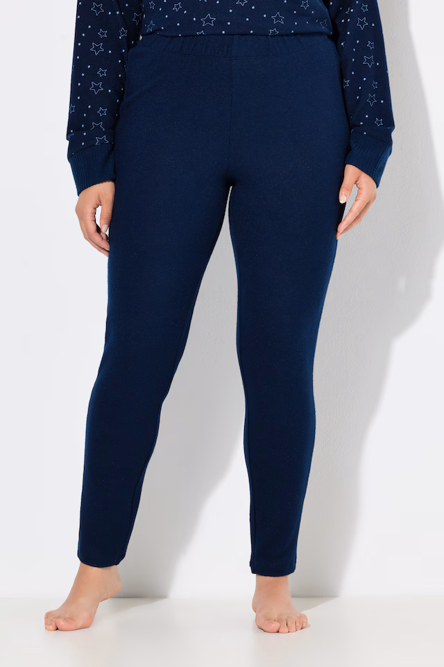 Side Stripe Elastic Waist Stretch Knit Lounge Leggings