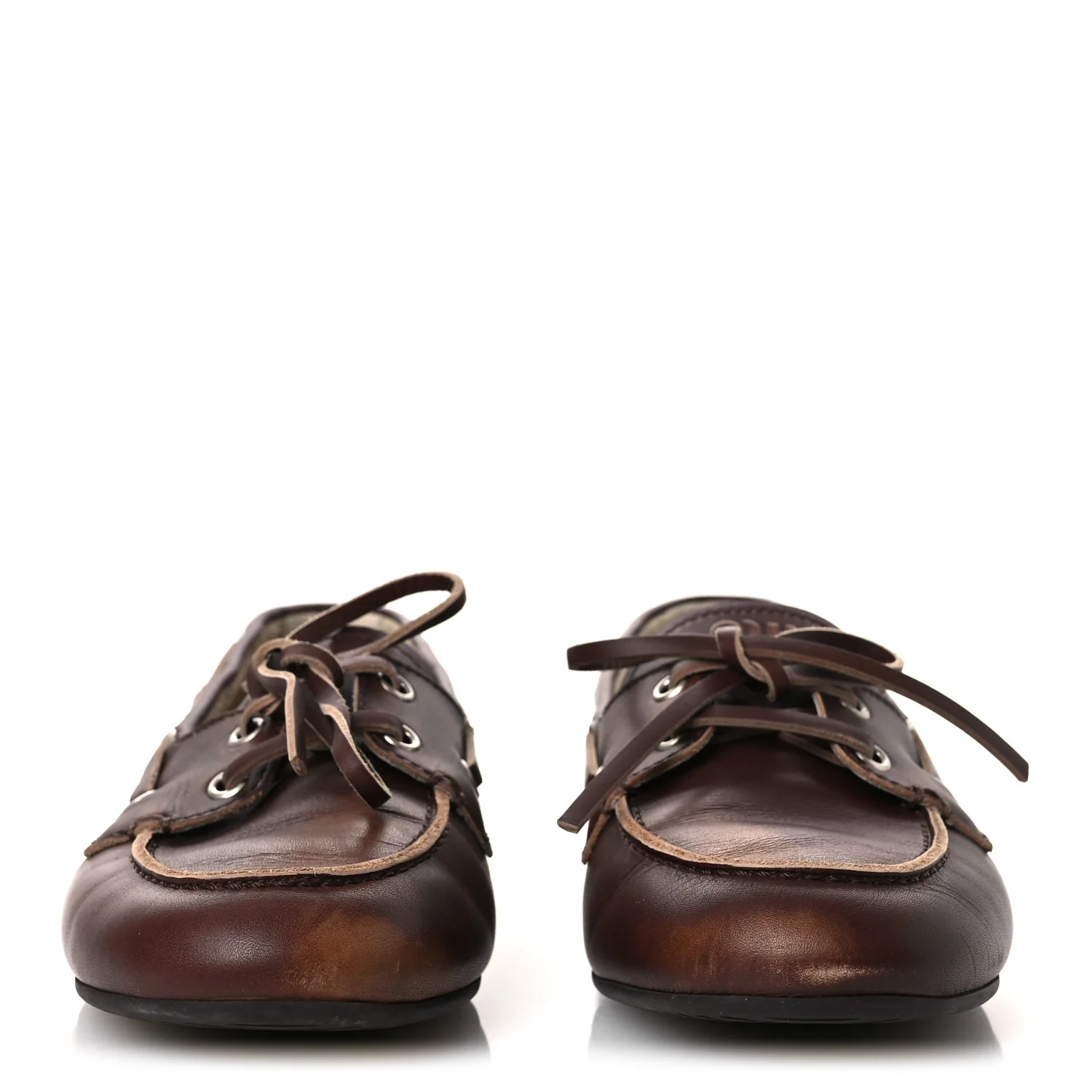 Vitello Deco Boat Loafers 38 Sienna