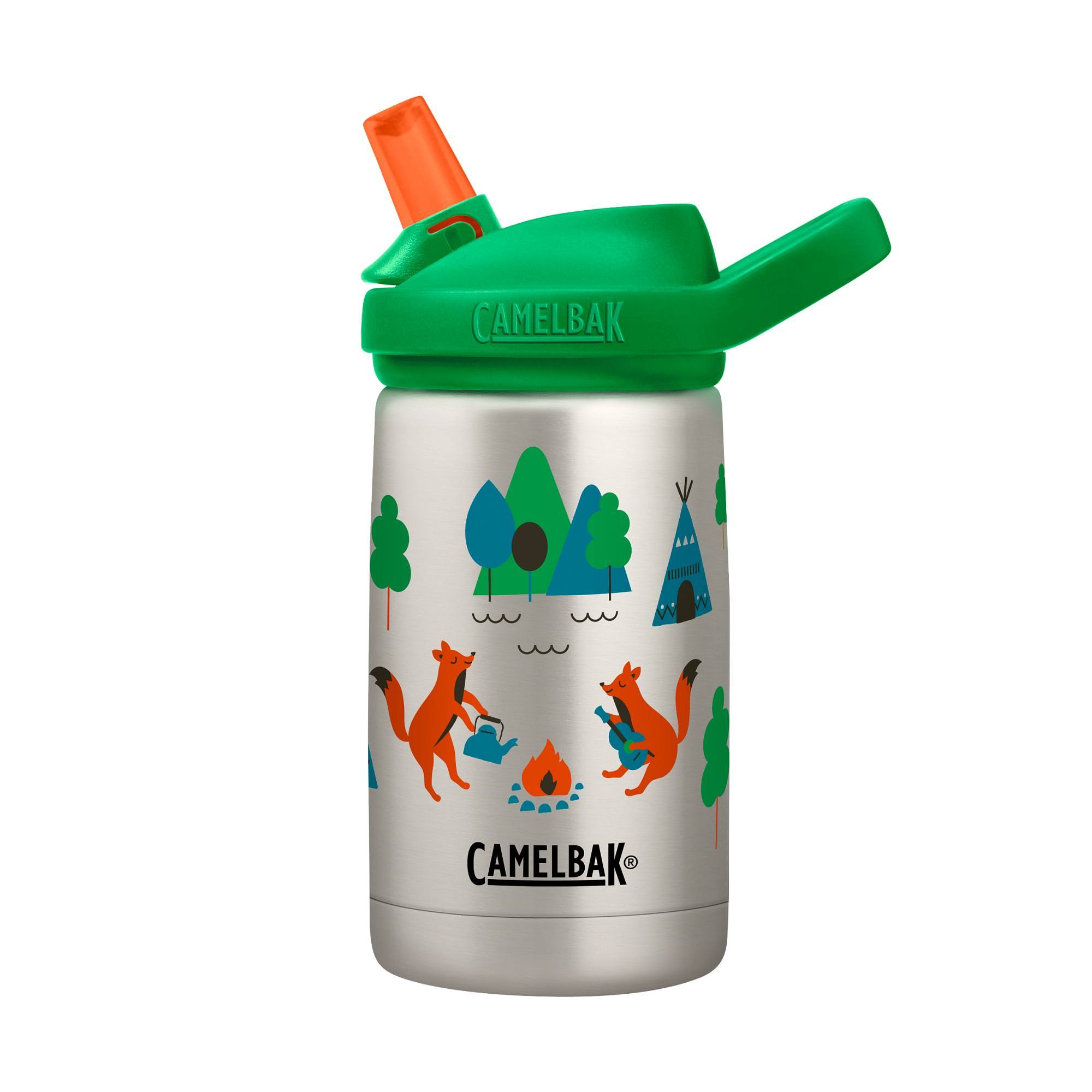 Camelbak Tumbler, Eddy + Kids, SST Vacuum Insulated, Camping Foxes, 12 Ounce