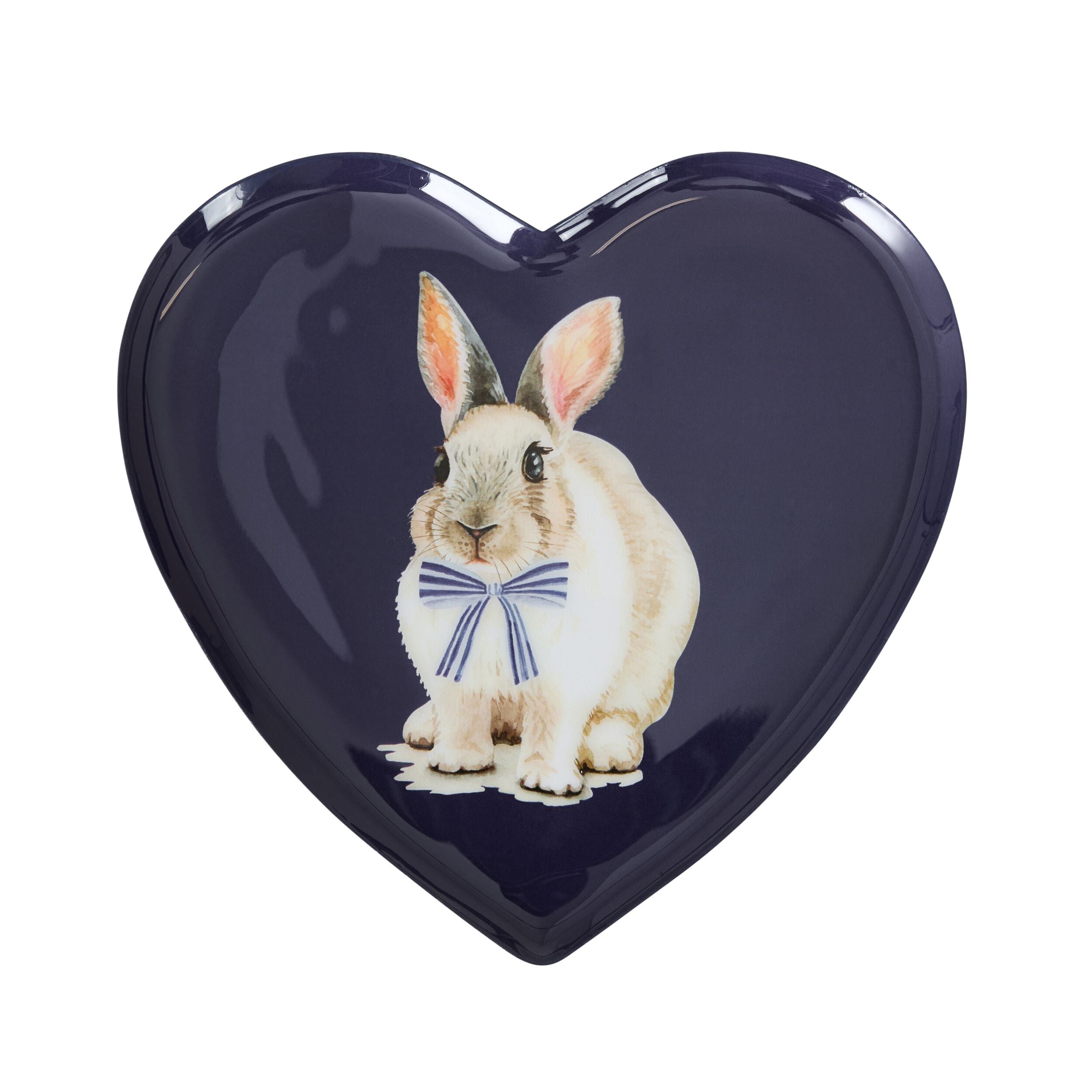 Folk Garden Heart Dish Navy