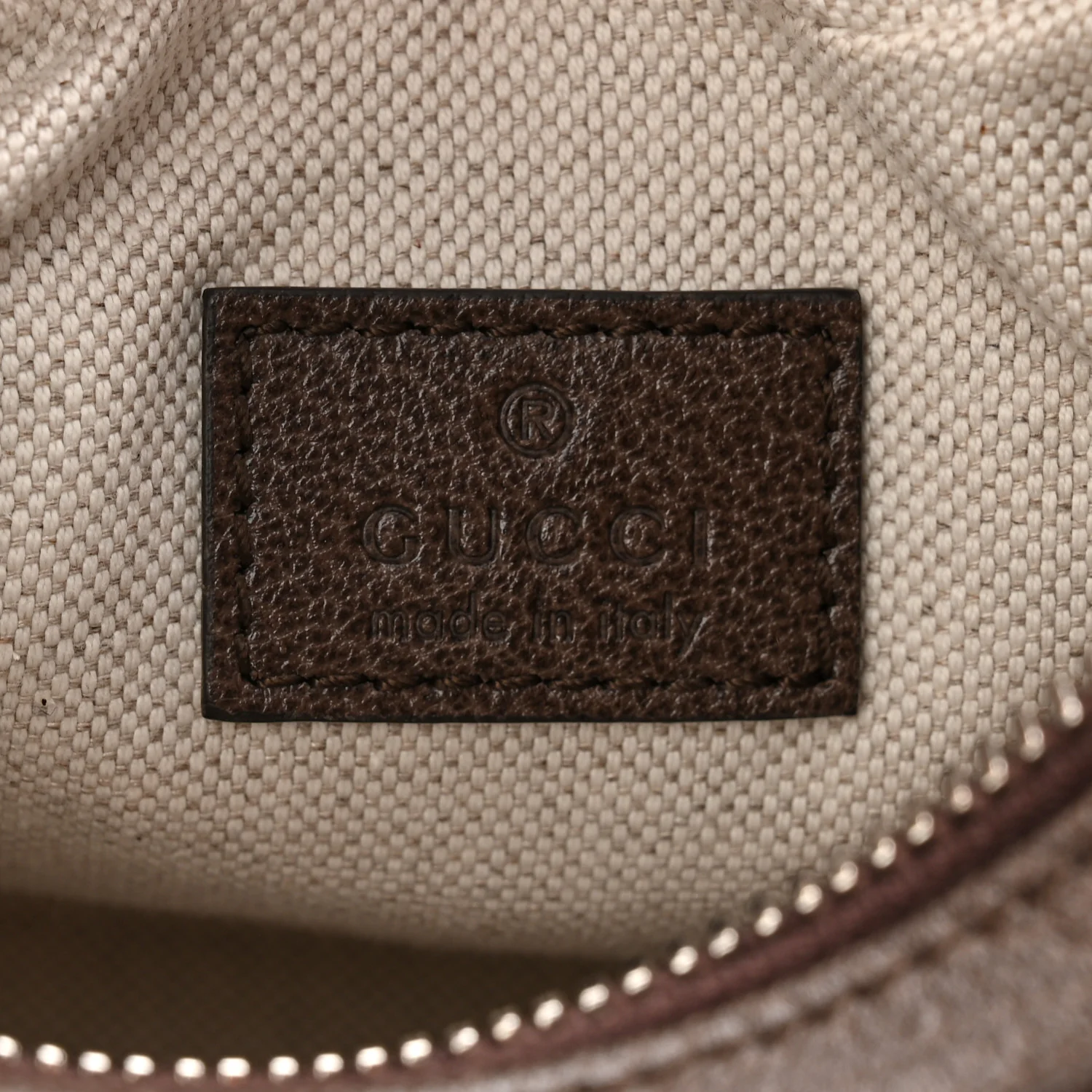GG Supreme Monogram Textured Calfskin Web Small Attache Shoulder Bag Beige Ebony New Acero