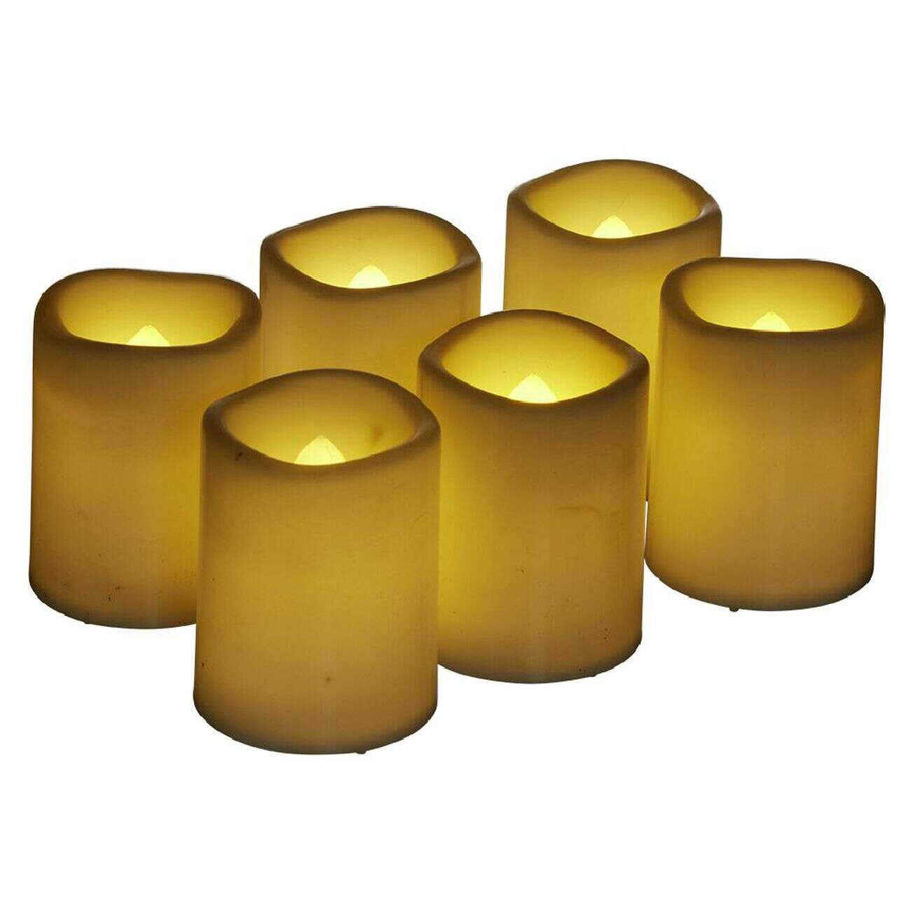 Bougie LED blanche x6 mini pilier Ø4xH5cm