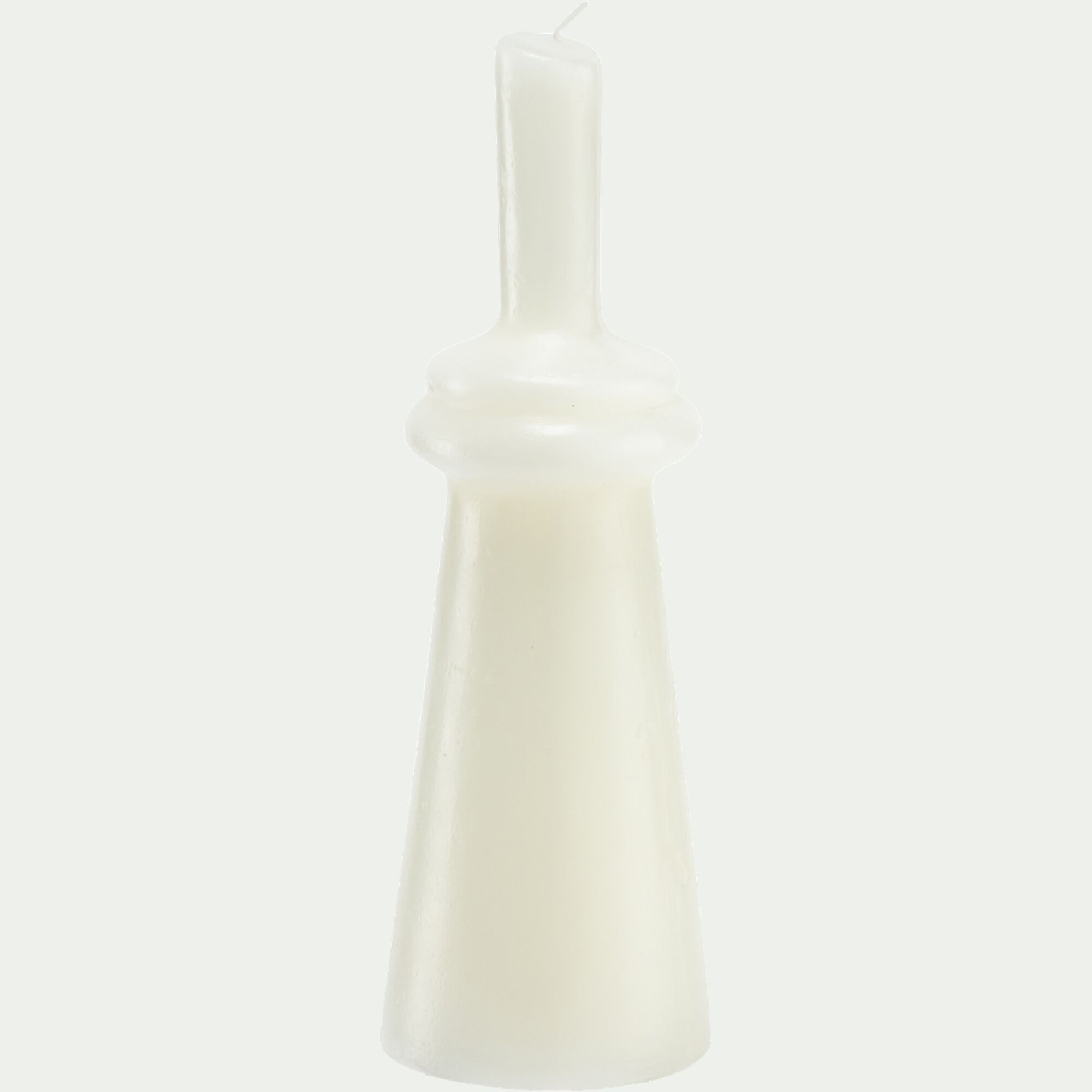 DOLINA - Bougie déco contemporaine H28,5cm - blanc