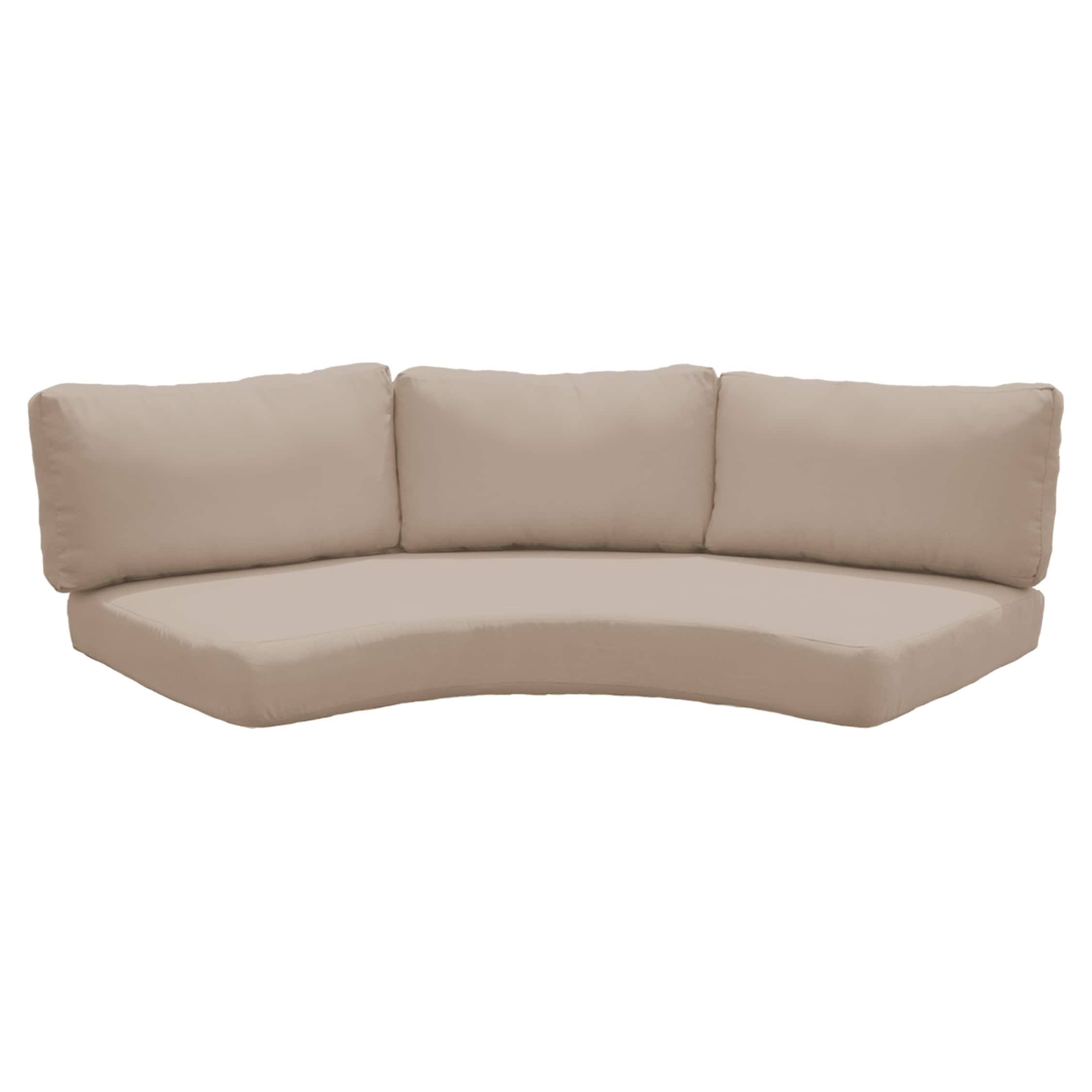 TK Classics Covers for Low-Back Curved Armless Sofa Cushions 6 Inches Thick in Wheat