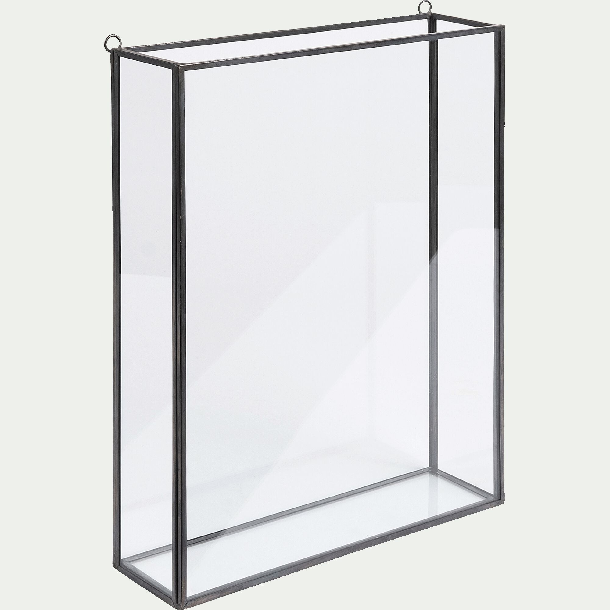 BUSE - Vitrine murale en verre et métal - noir
