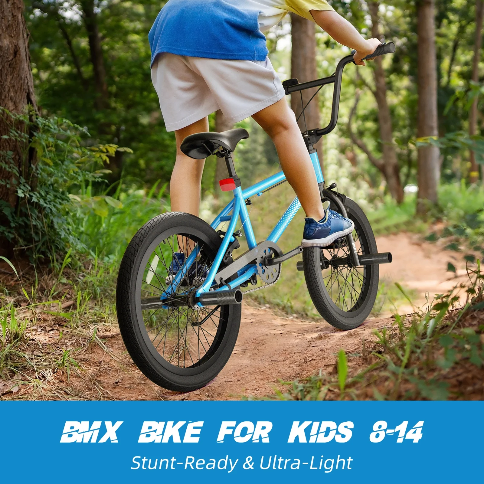 XJD Freestyle BMX Bike for Teen Beginner 8 - 12 Years Old Kids, 20 in Kids Bike with Hi - Ten Steel Frame, U - Brake and Hand - Brake Levers