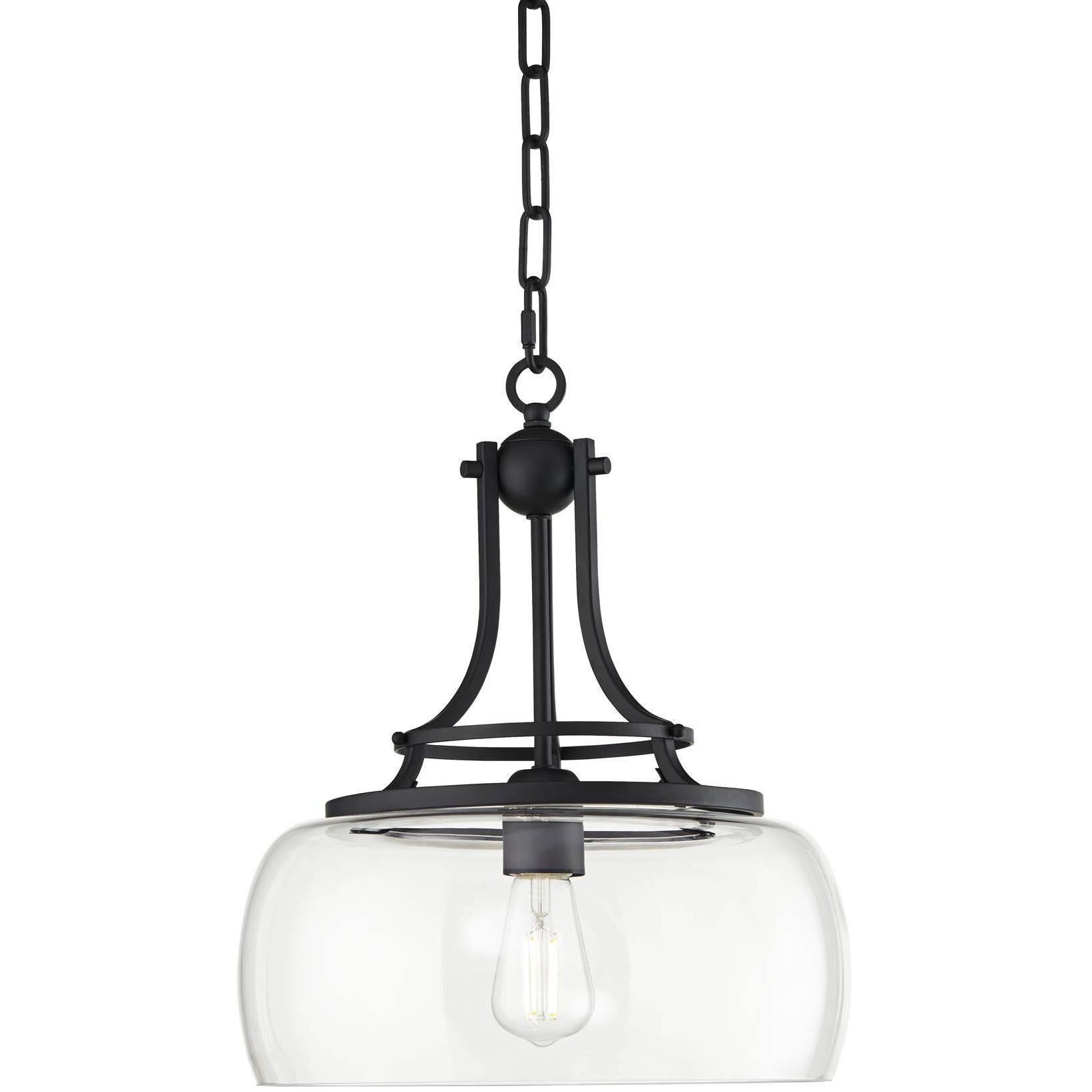 Franklin Iron Works Charleston Black Pendant Chandelier 13 1/2