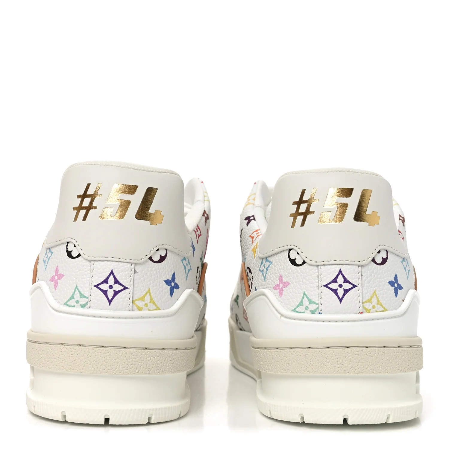 LV X TM Calfskin Monogram Multicolor Womens LV Trainer Sneakers 39 White Multicolor