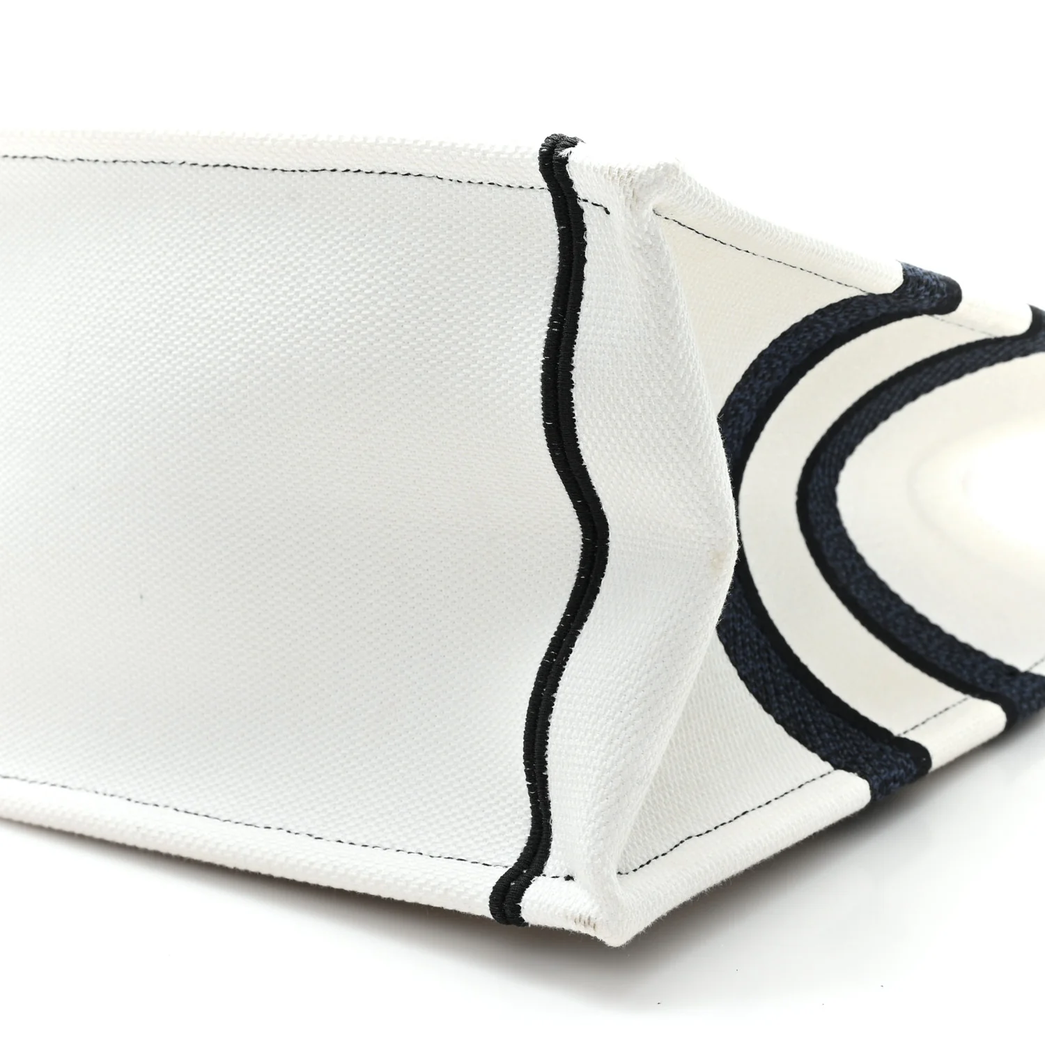 Canvas Embroidered Medium Miss Dior Graffiti Book Tote Navy White