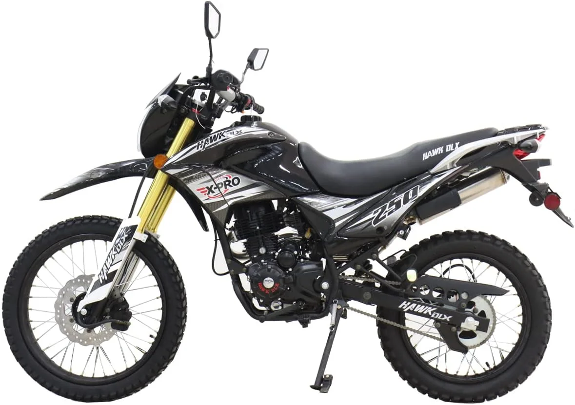 Brand New Hawk Dlx 250cc Dirt Bike, 5 Manual Transmission Electric/Kick Start, 21"/18" Wheels(Green) Image 6