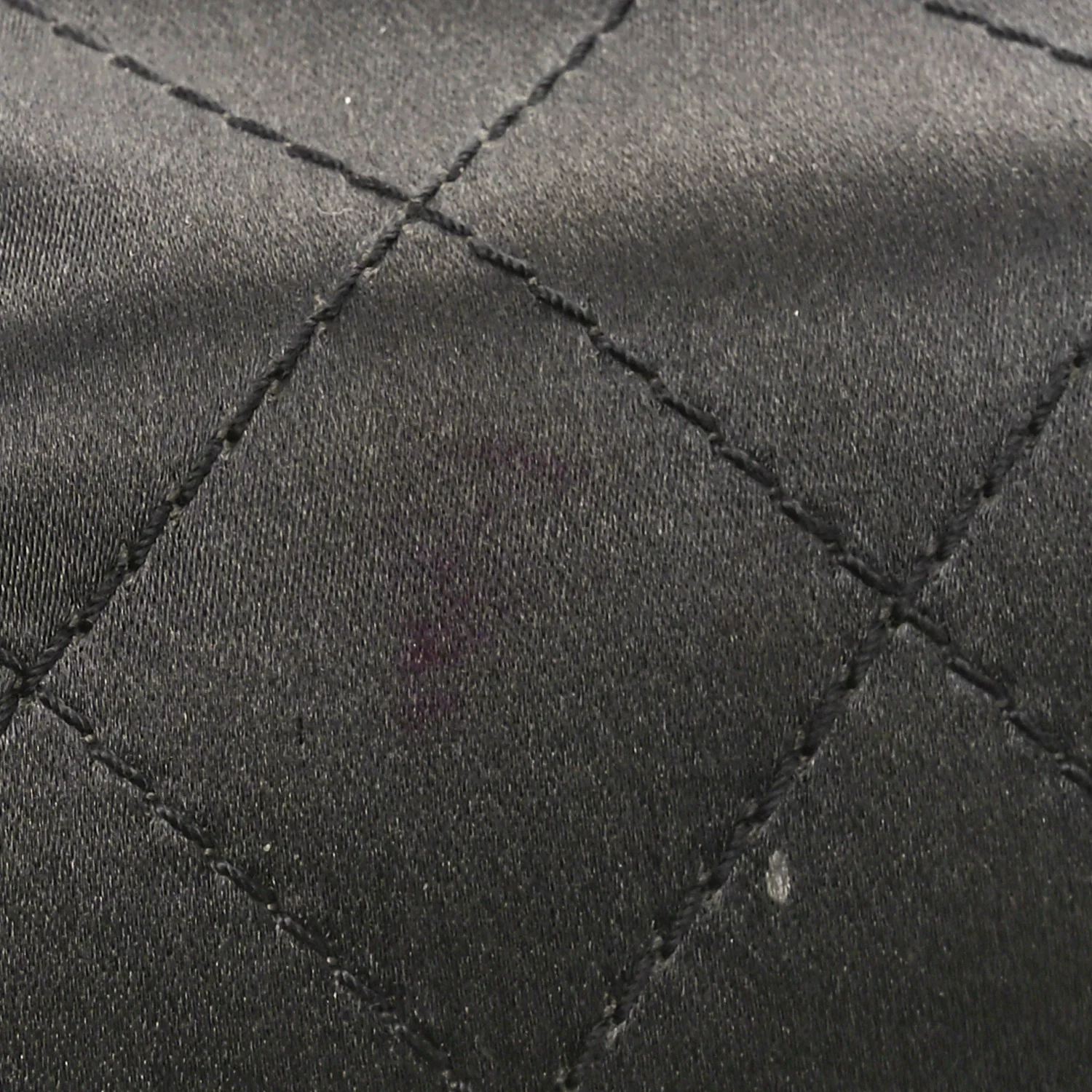 Satin Quilted Crystal CC Square Flap Grey