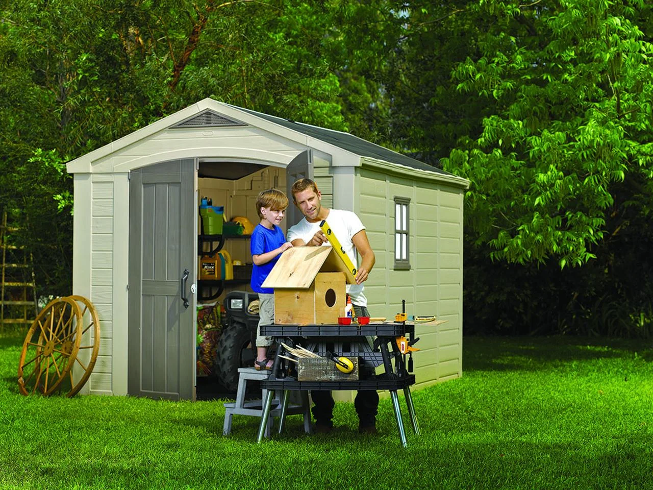 Factor 8 x 11 Foot All Weather Resin Outdoor Storage Shed, Taupe(8 x 11) - Image 8