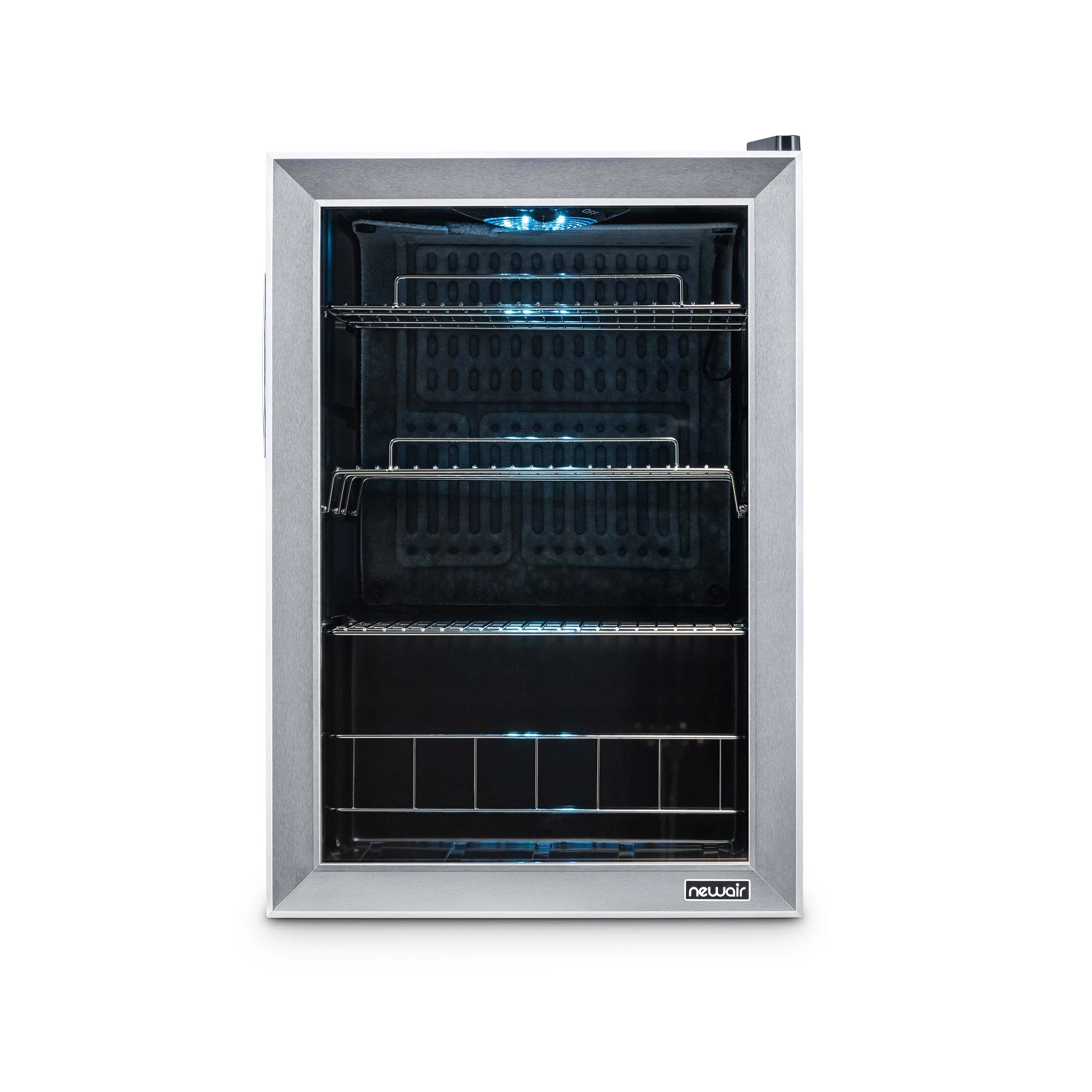 Newair 90-Can Freestanding Stainless Steel Beverage Fridge -17