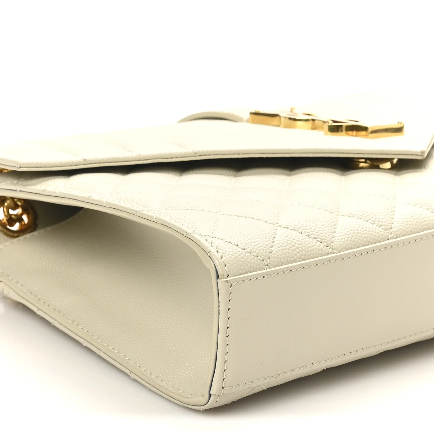 Grain De Poudre Textured Mixed Matelasse Medium Triquilt Monogram Satchel Crema Soft