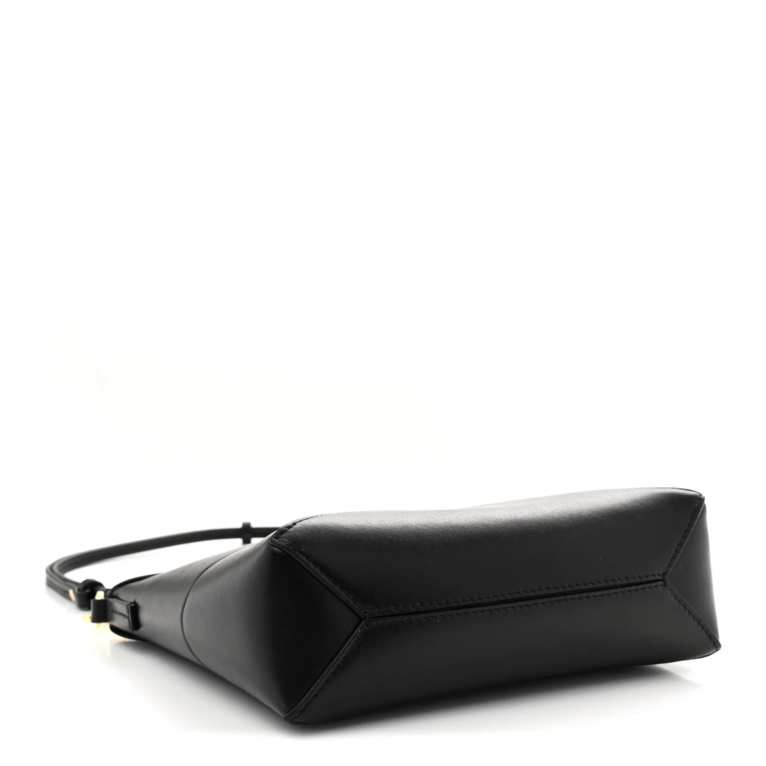 Shiny Calfskin Puzzle Fold Pouch Black
