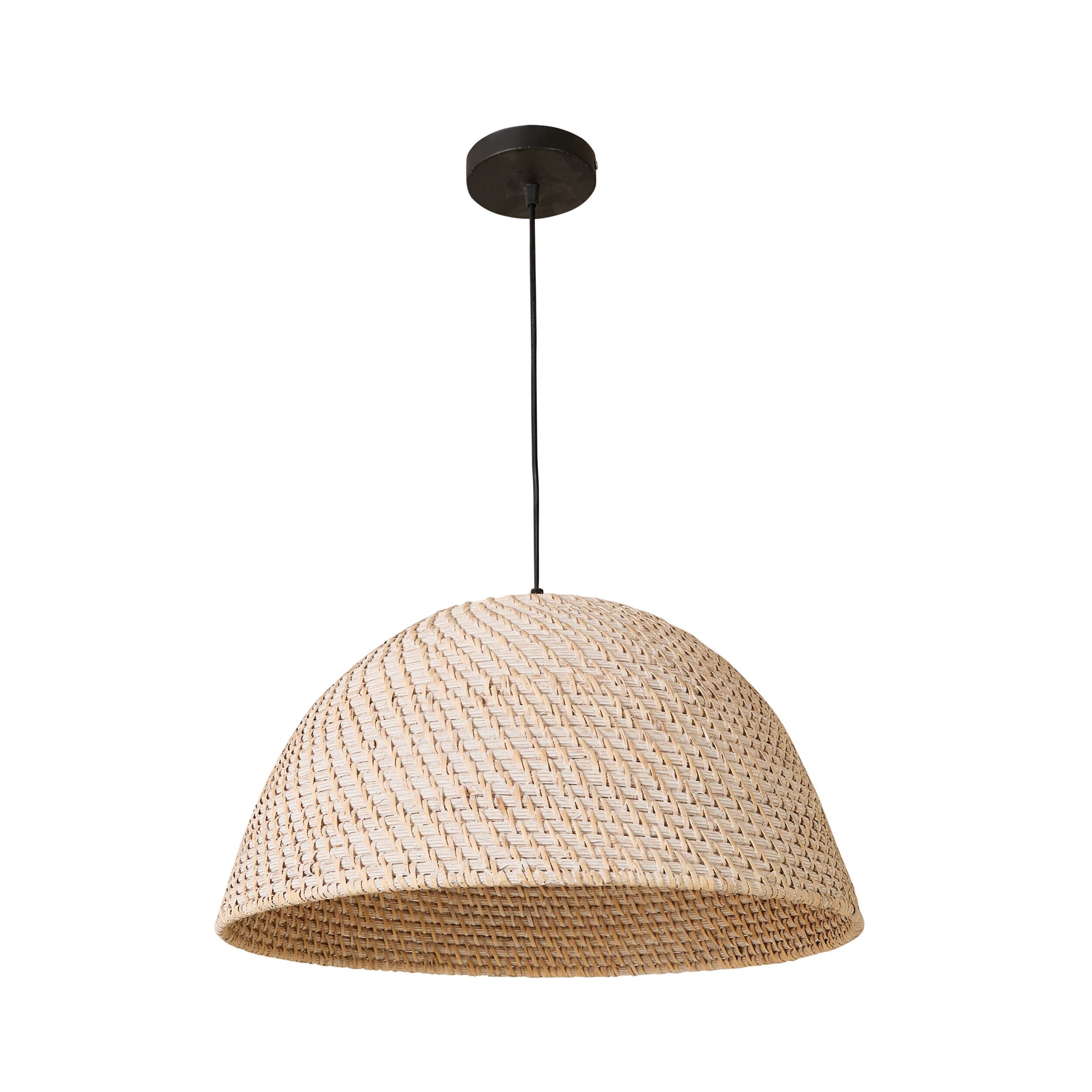 Marina Rattan Pendant White Wash 50x50x28cm