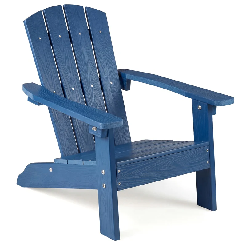Kids Adirondack Chair, All-Weather HIPS Outdoor Chair with Ergonomic High Backrest & Armrests, Toddler Lawn Patio Seat for Ages 3-8
