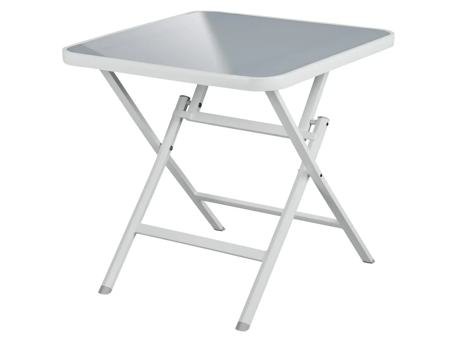 LIVARNO home Table pliante en aluminium Houston, blanc/gris clair